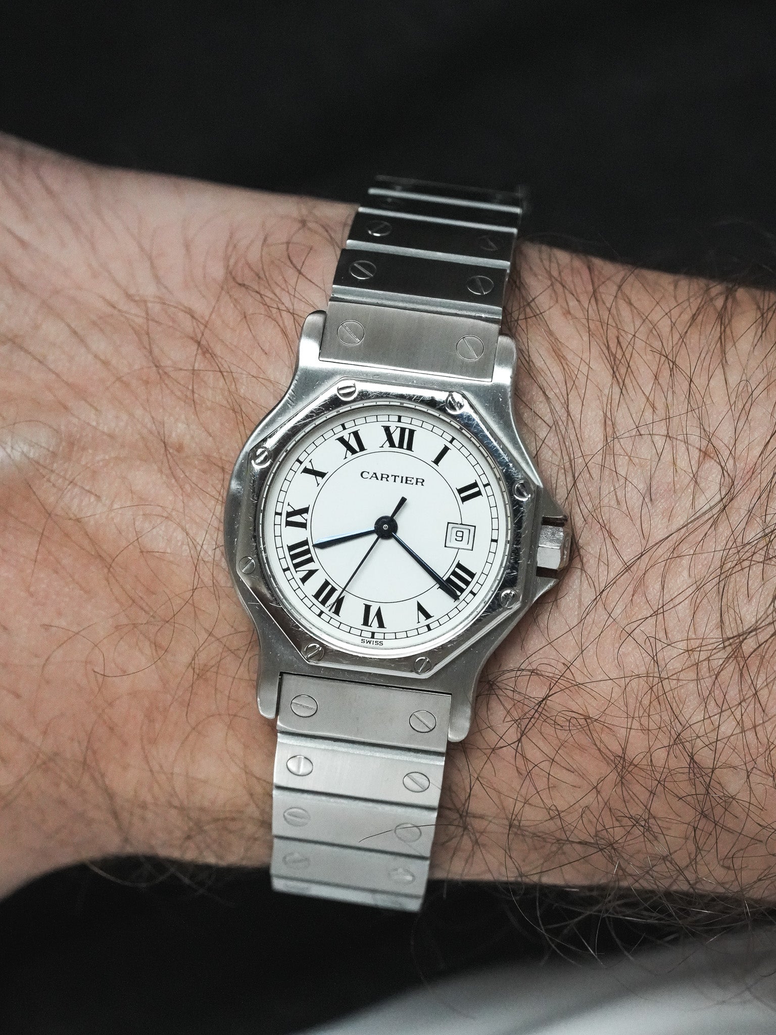 Vintage Cartier Santos Watch - Octagonal Steel 2965 (1980s