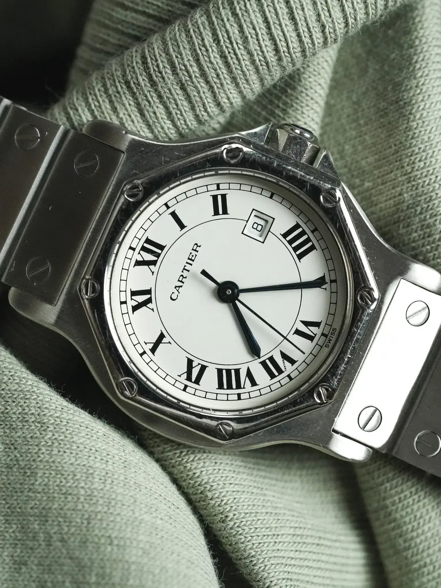 Montre Cartier Santos Octogonale Vintage - Acier 2965 (Années 1980) - Atelier Victor