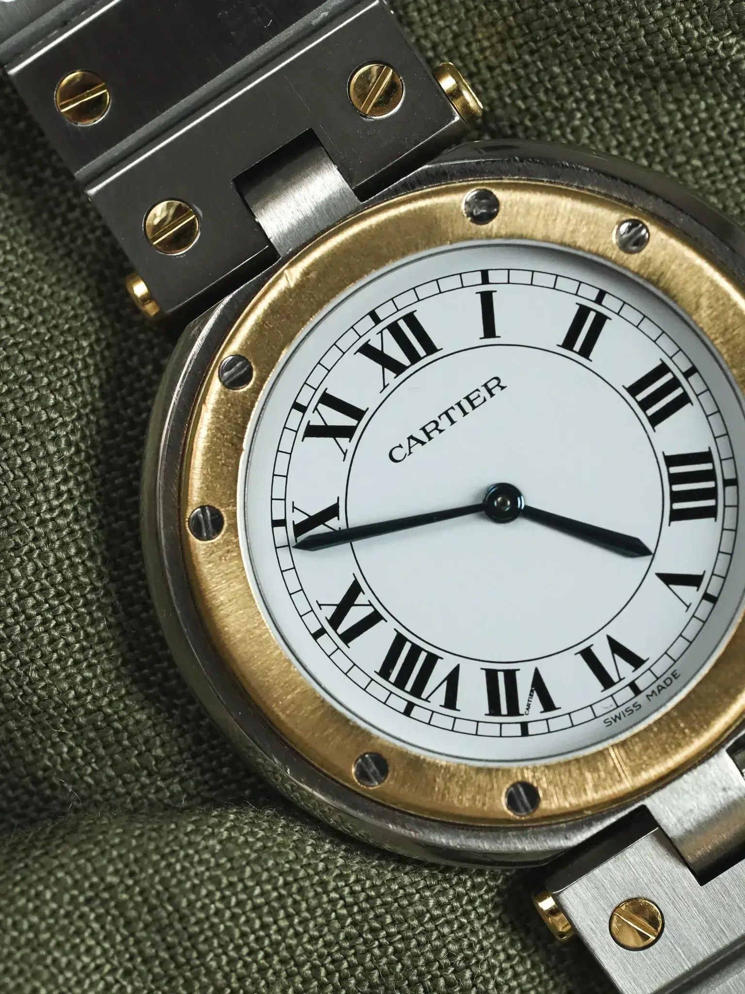 Montre Cartier Santos Vendome GM Vintage - Or et Acier 8191 (Années 1980) - Atelier Victor