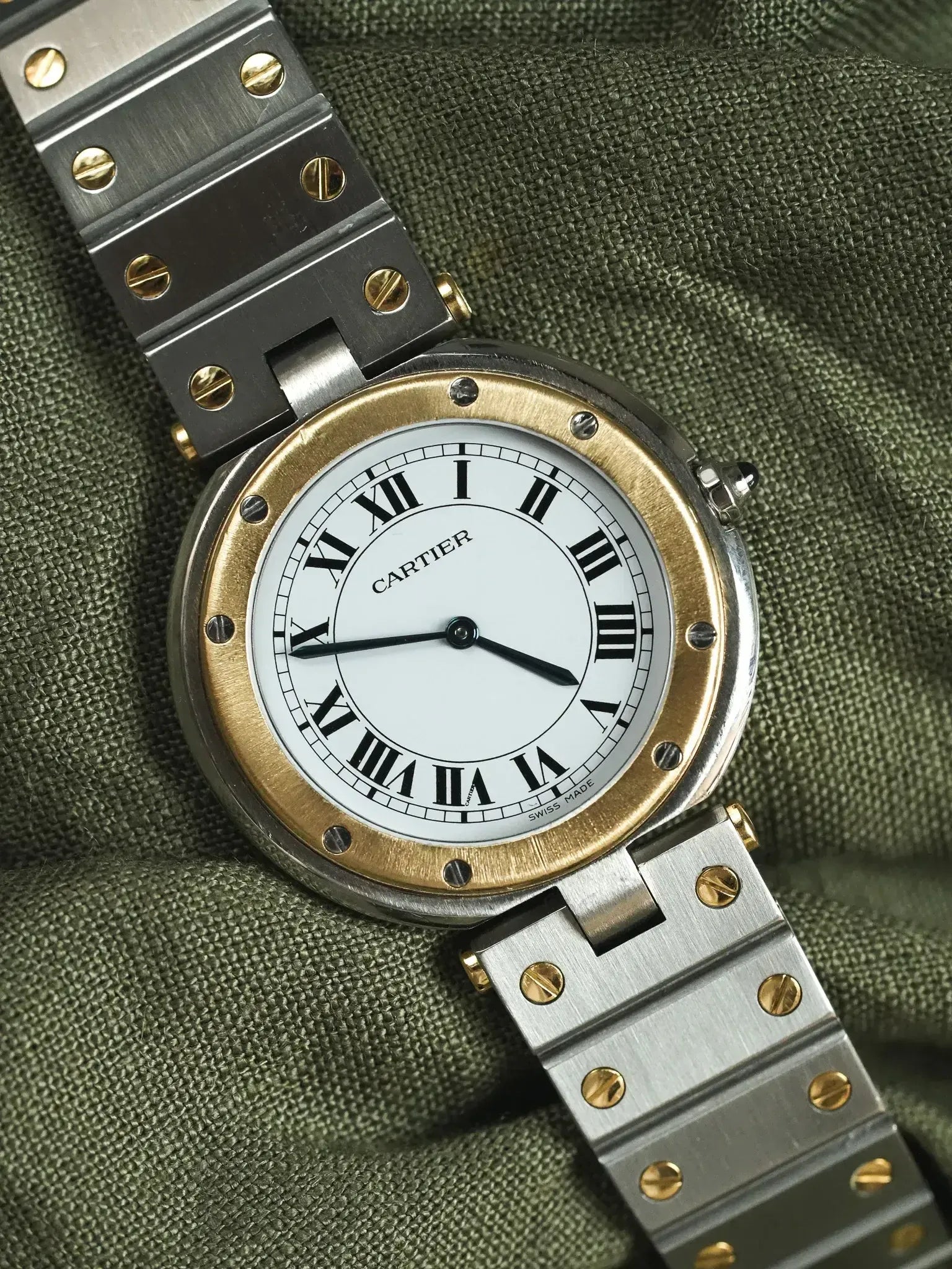 Montre Cartier Santos Vendome GM Vintage - Or et Acier 8191 (Années 1980) - Atelier Victor