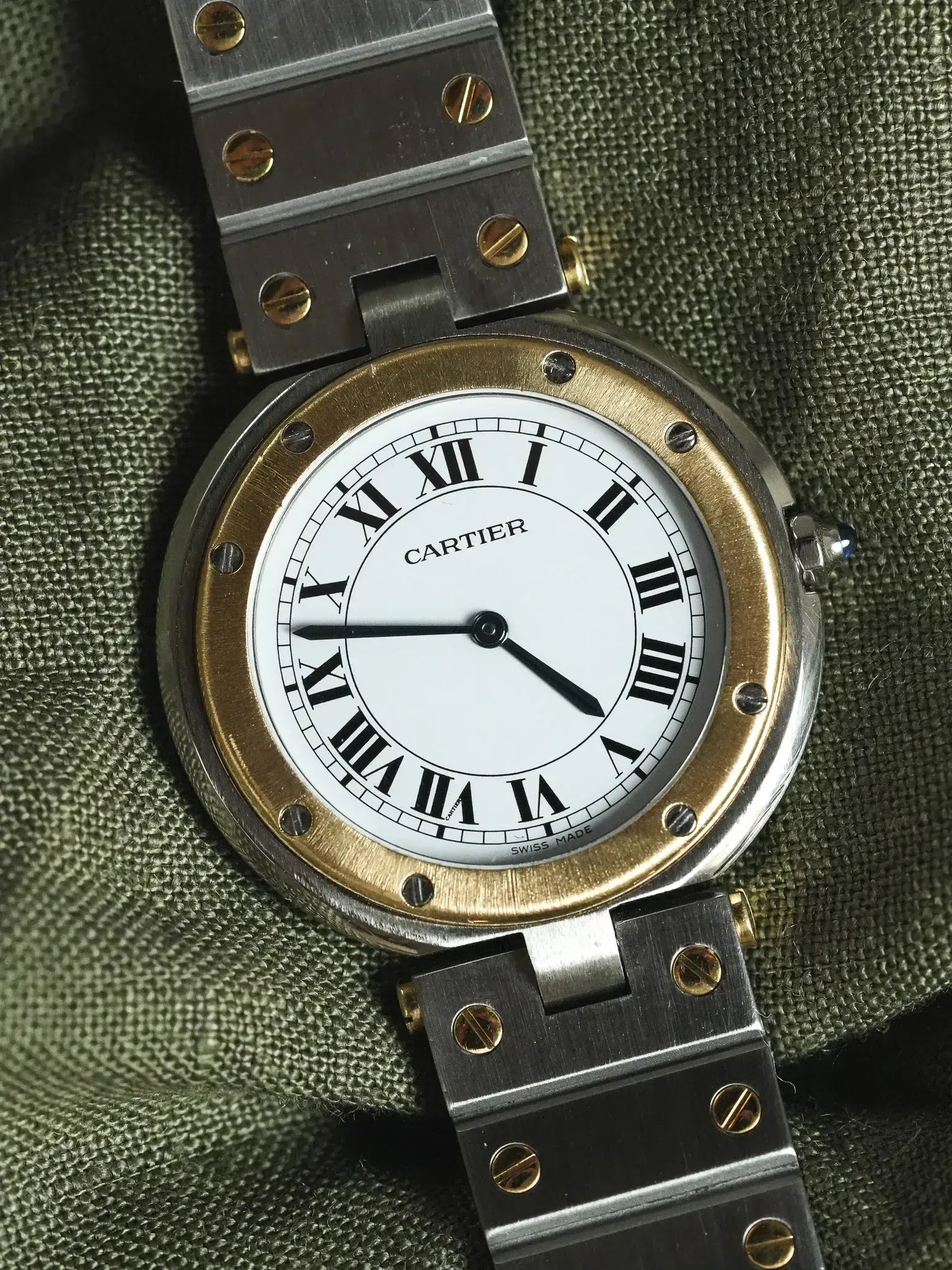Montre Cartier Santos Vendome GM Vintage - Or et Acier 8191 (Années 1980) - Atelier Victor