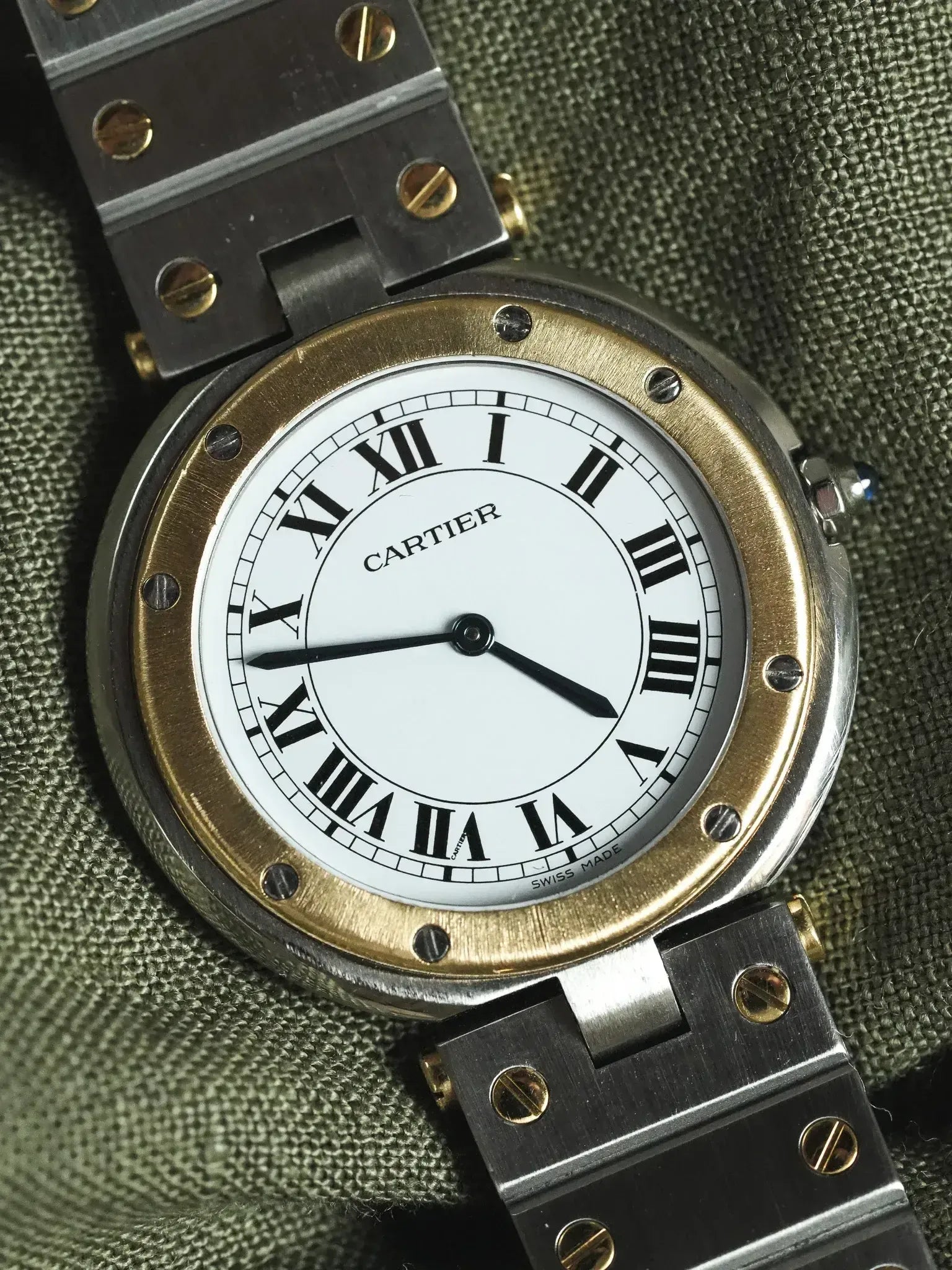 Montre Cartier Santos Vendome GM Vintage - Or et Acier 8191 (Années 1980) - Atelier Victor