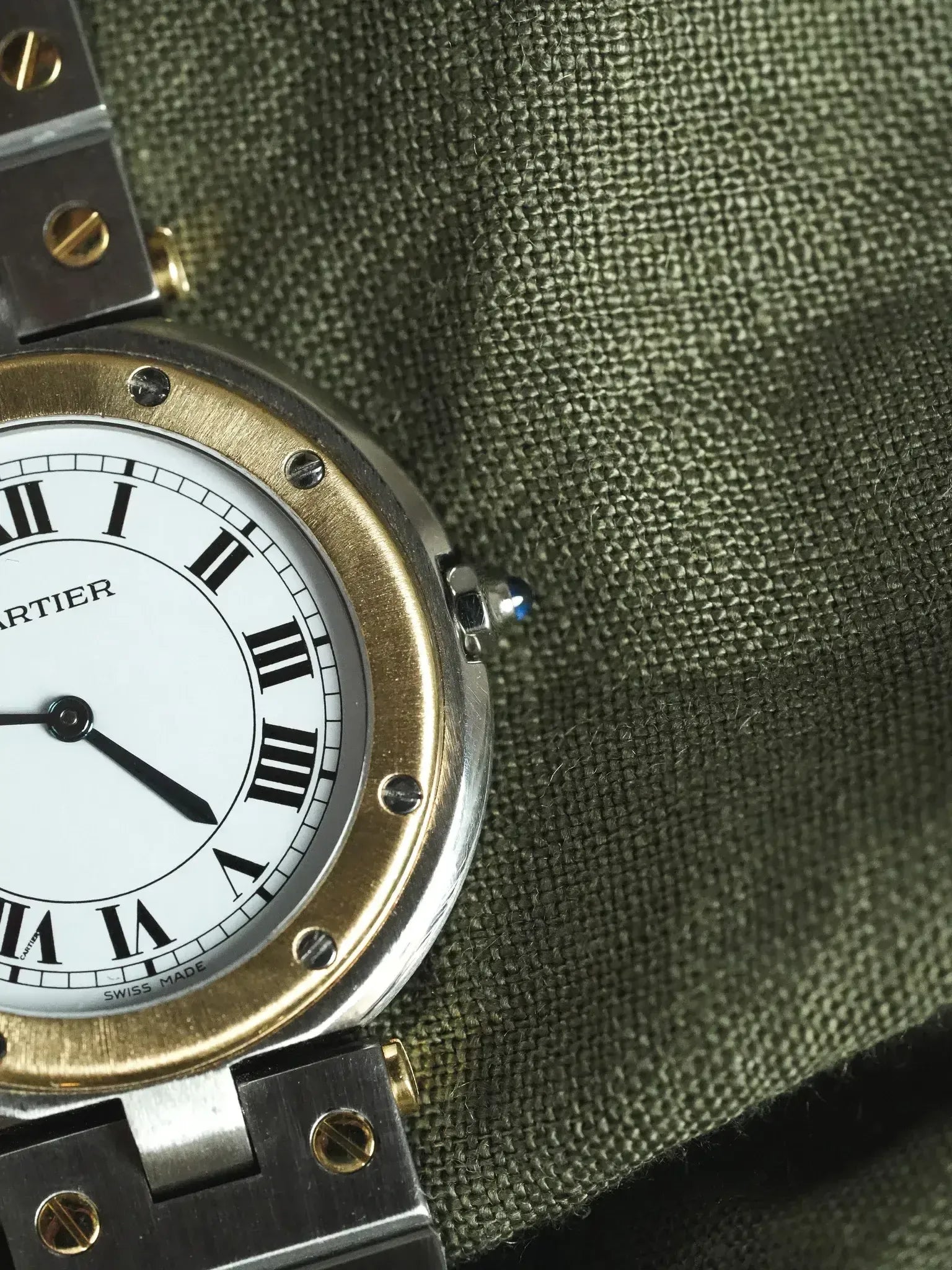Montre Cartier Santos Vendome GM Vintage - Or et Acier 8191 (Années 1980) - Atelier Victor