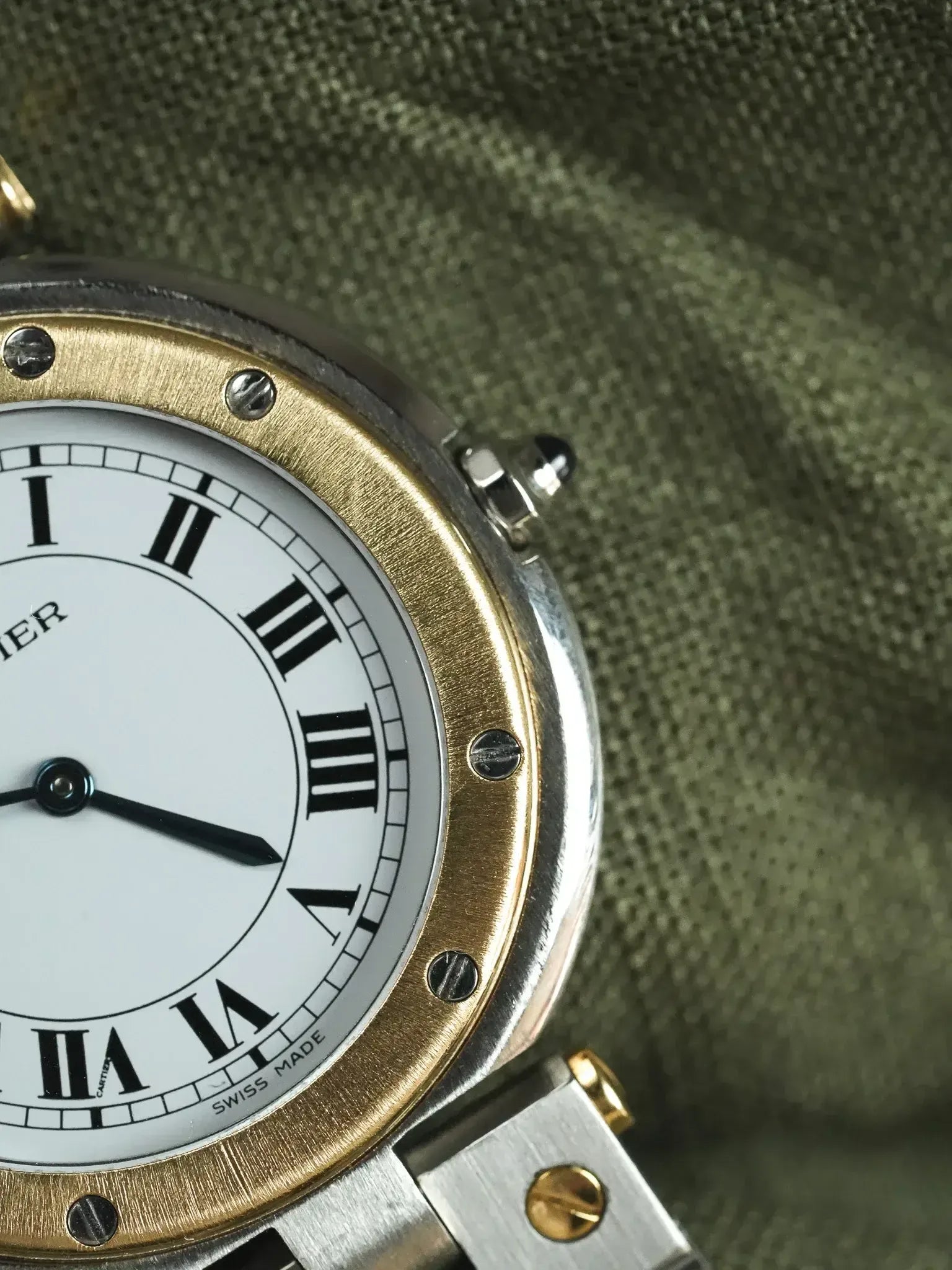 Montre Cartier Santos Vendome GM Vintage - Or et Acier 8191 (Années 1980) - Atelier Victor