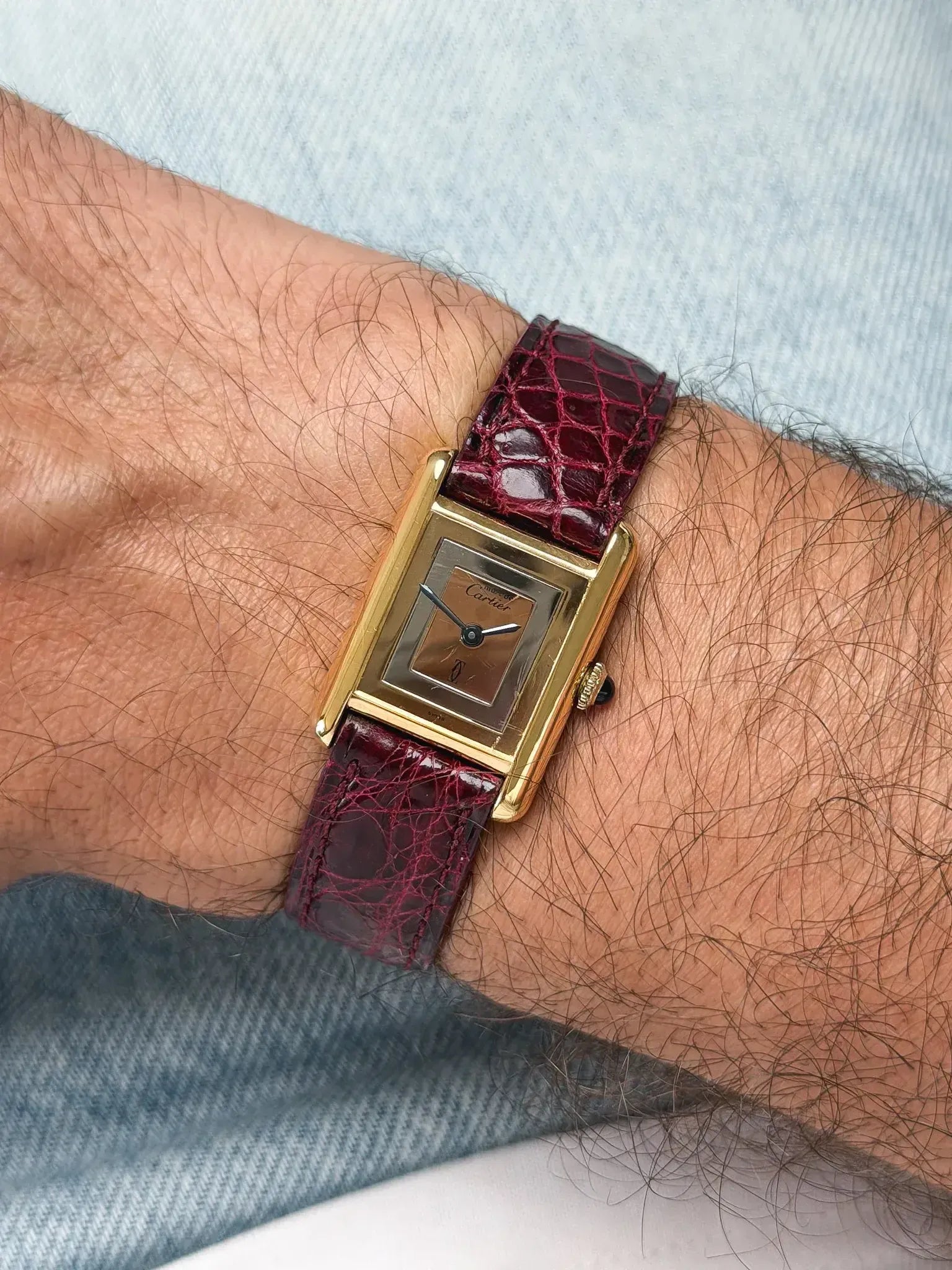 Uhr Cartier Tank Must Trinity Vintage (1980er Jahre) - Vergoldet Mechanisch 