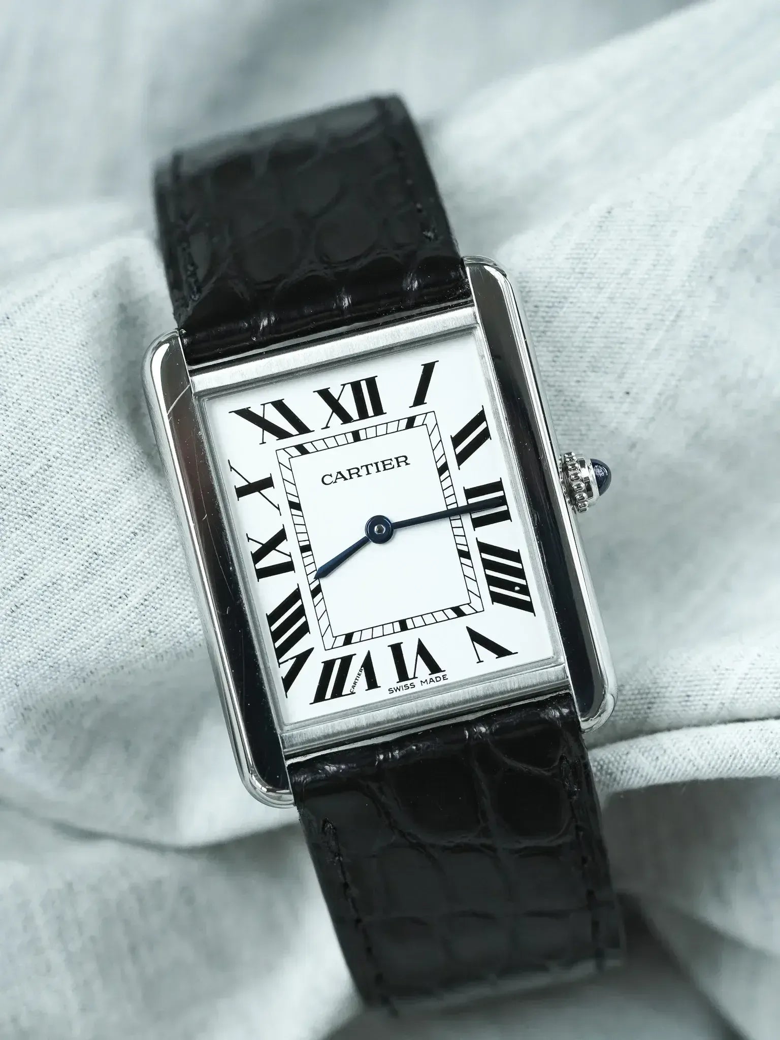 Montre Cartier Tank Solo Large (Ref. 3169) - Acier & Boucle Déployante (2010s) - Atelier Victor