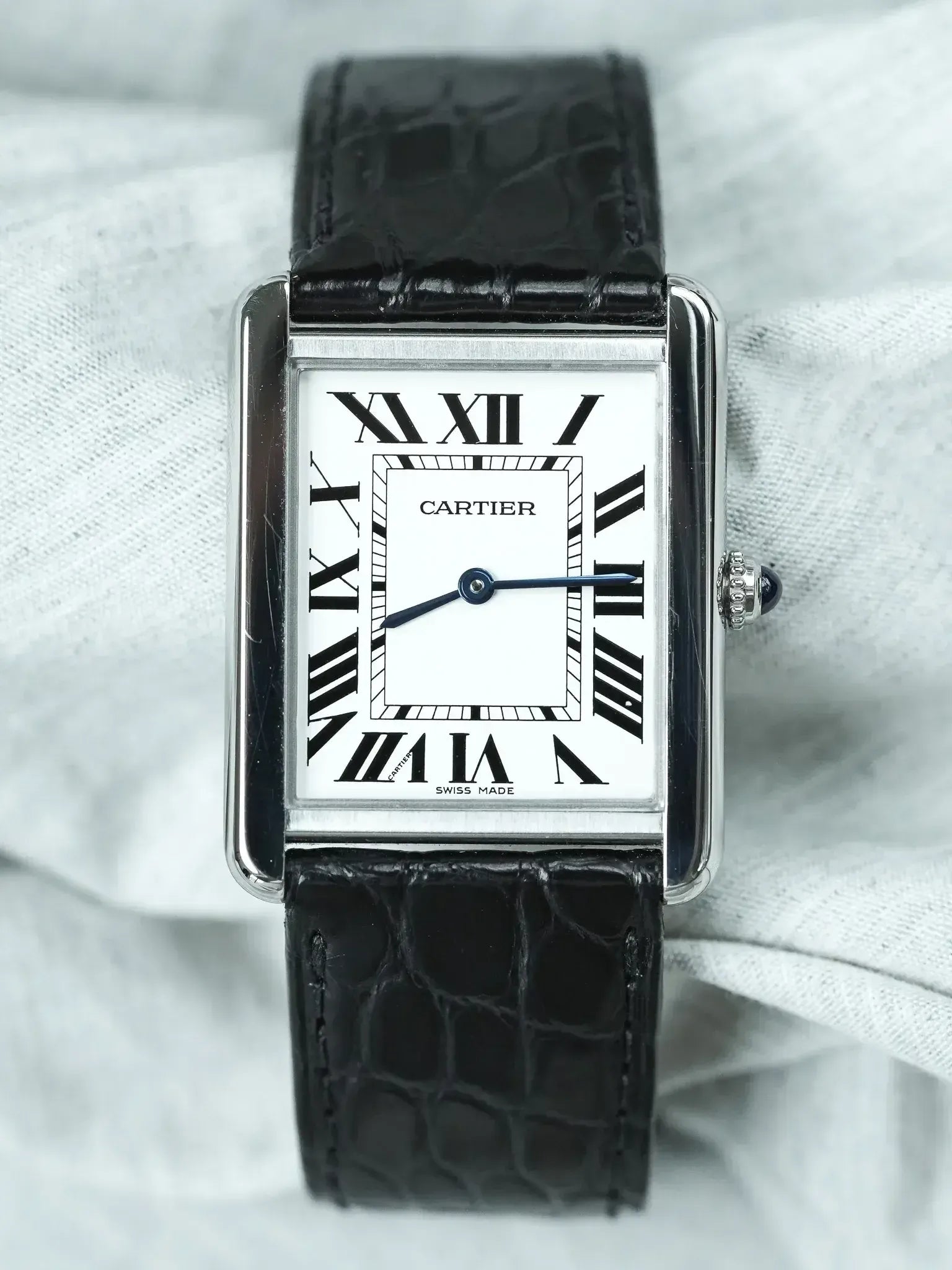 Montre Cartier Tank Solo Large (Ref. 3169) - Acier & Boucle Déployante (2010s) - Atelier Victor