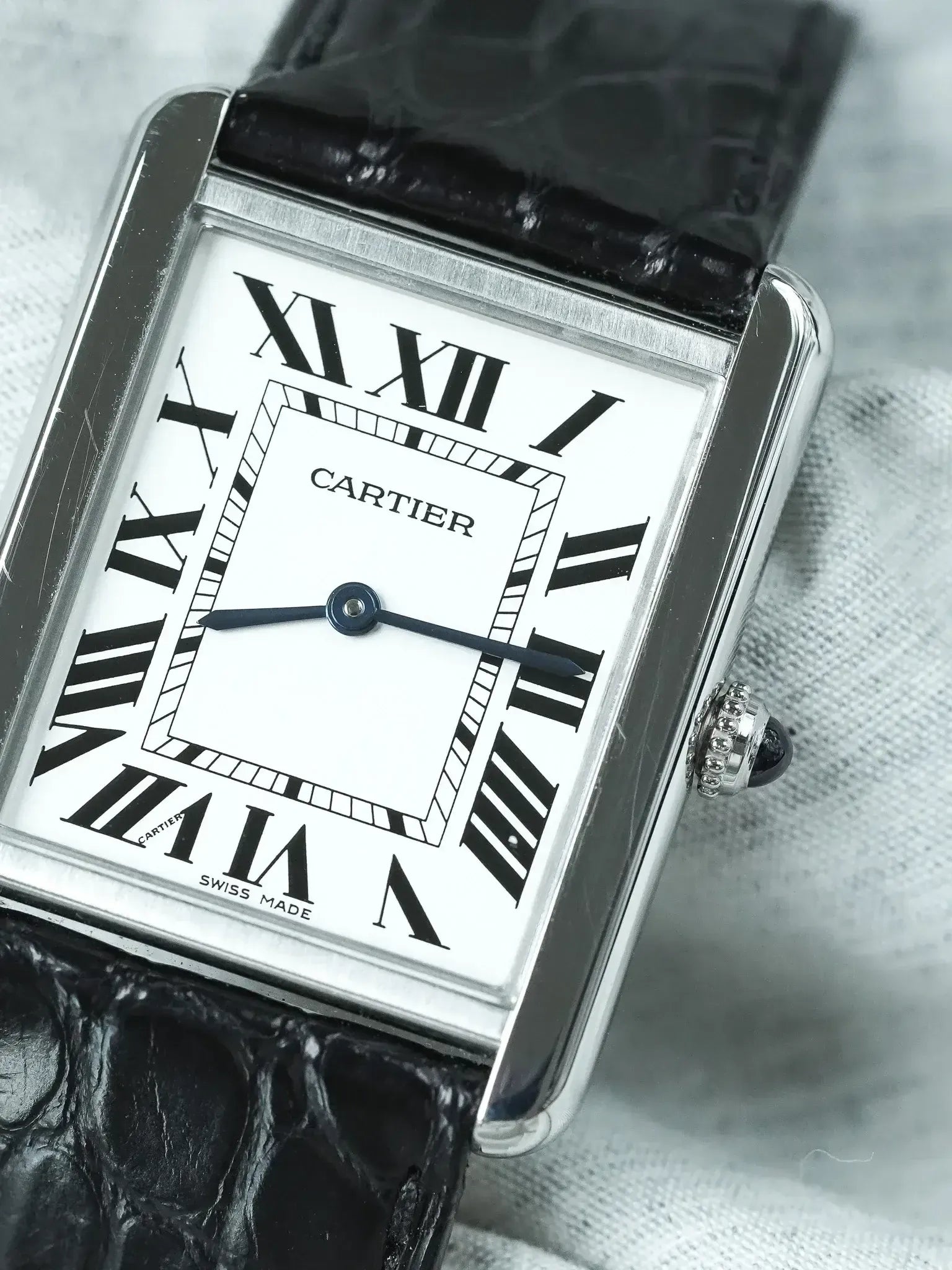 Montre Cartier Tank Solo Large (Ref. 3169) - Acier & Boucle Déployante (2010s) - Atelier Victor