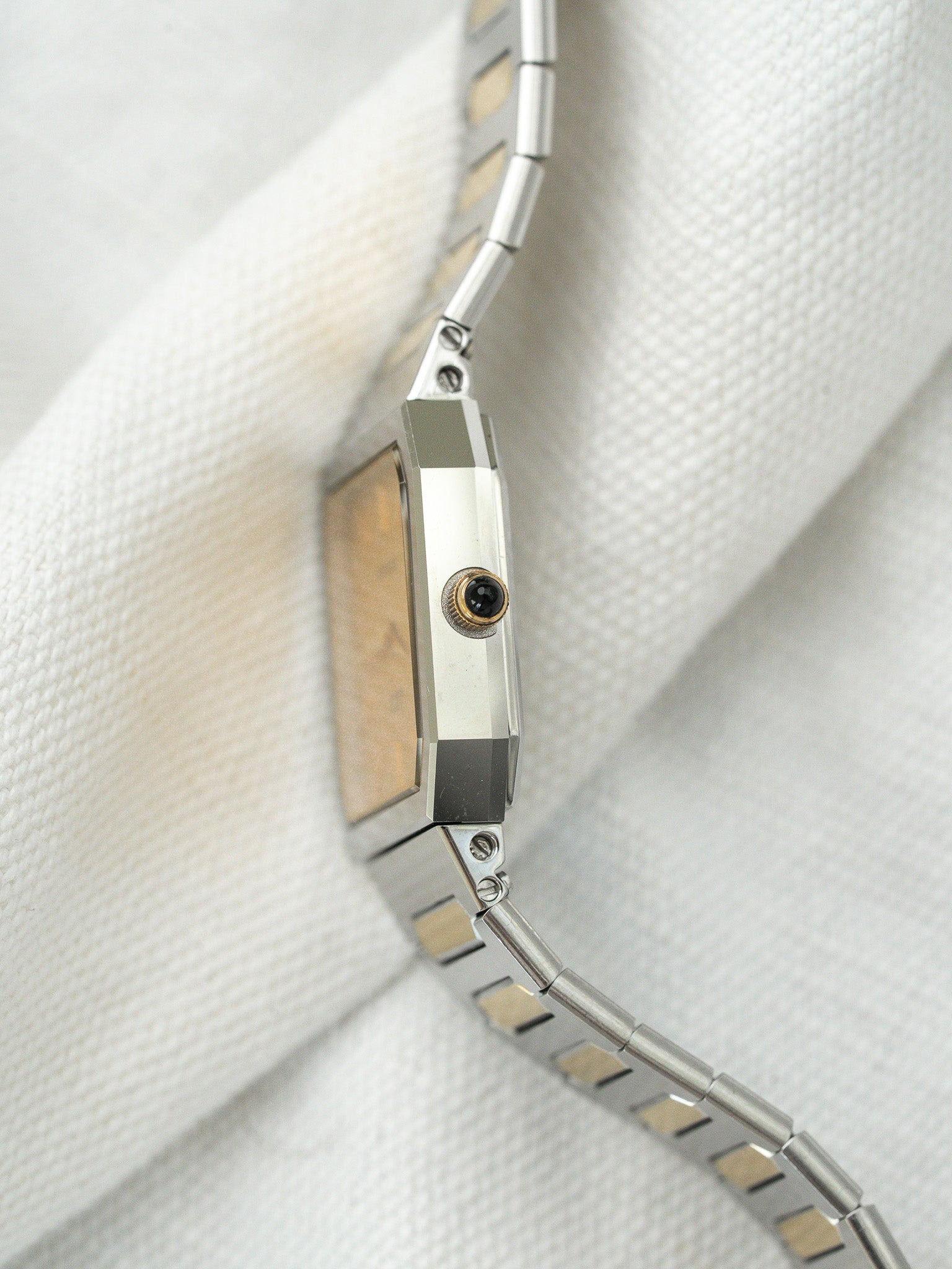 Vintage Citizen Exceed Steel Watch — Guilloché Gold Dial (1981