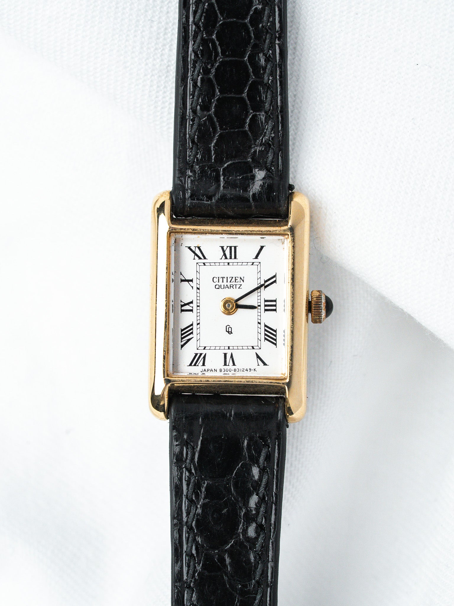 Vintage Citizen Tank Mini Gold-Plated Watch — Roman Numeral Dial
