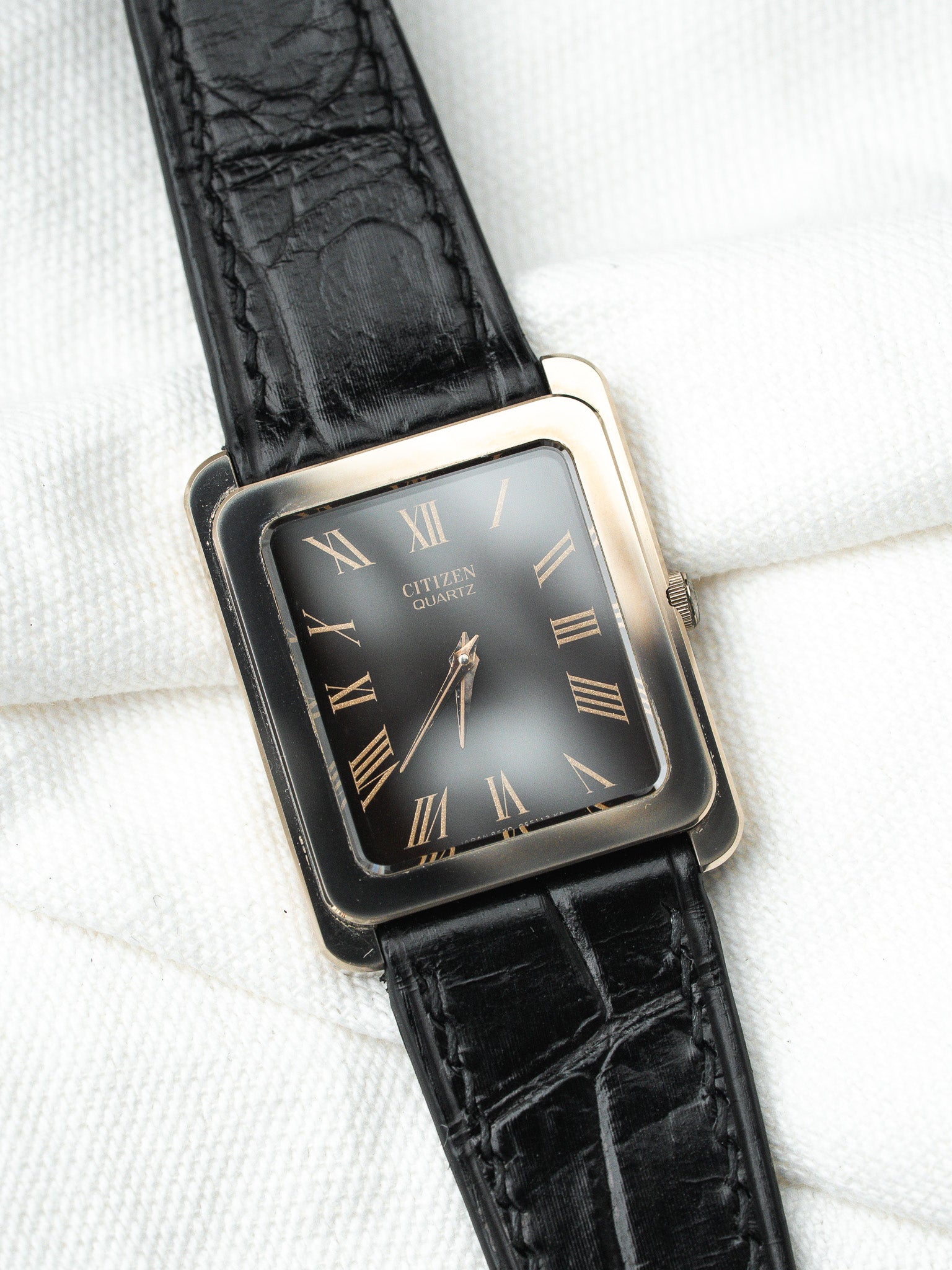 Montre Citizen Vintage - Tank Chocolat Bronze (1987) - Atelier Victor