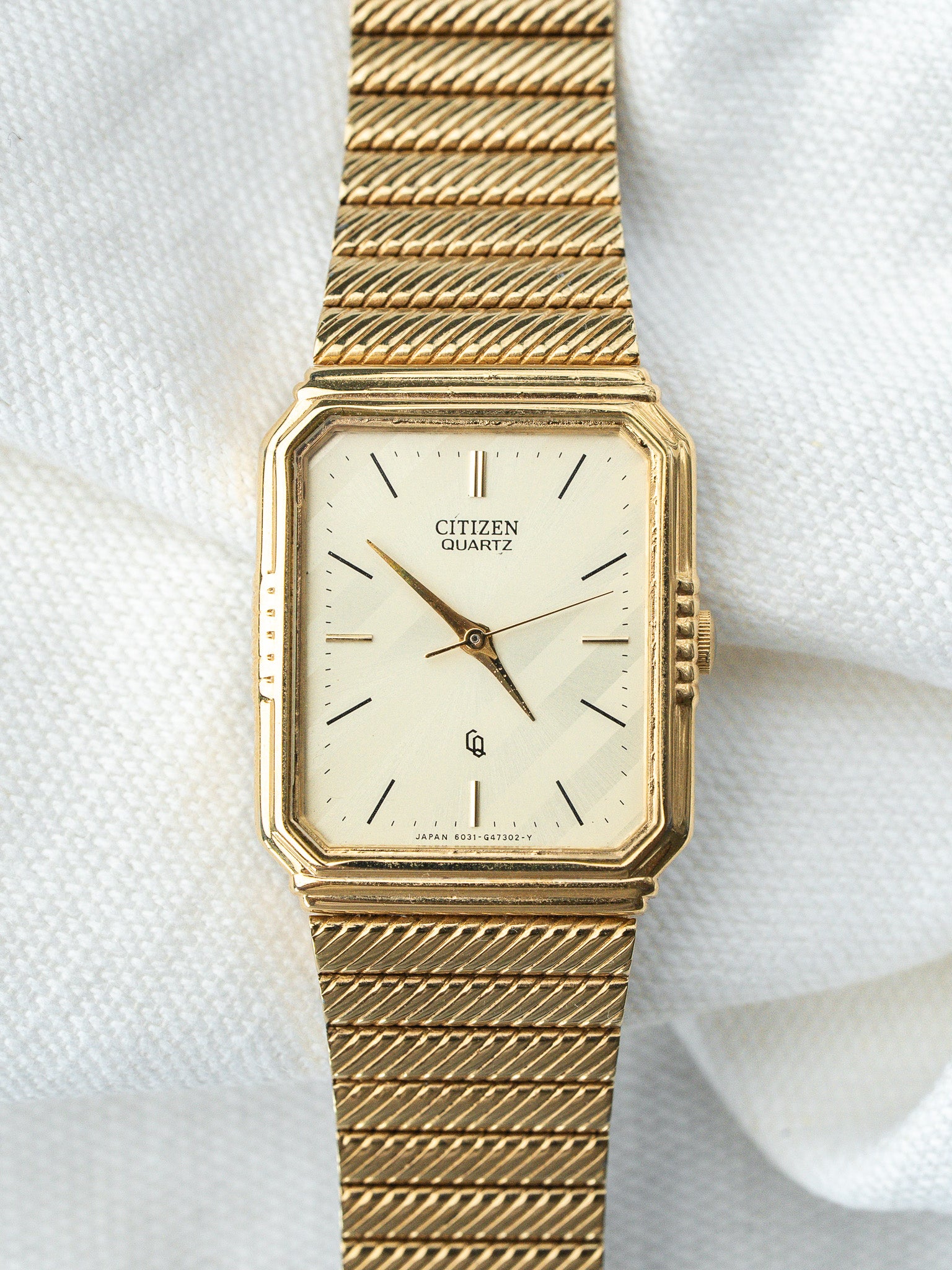Orologio Citizen Vintage - Tank Oro a maglia intrecciata (1982) 