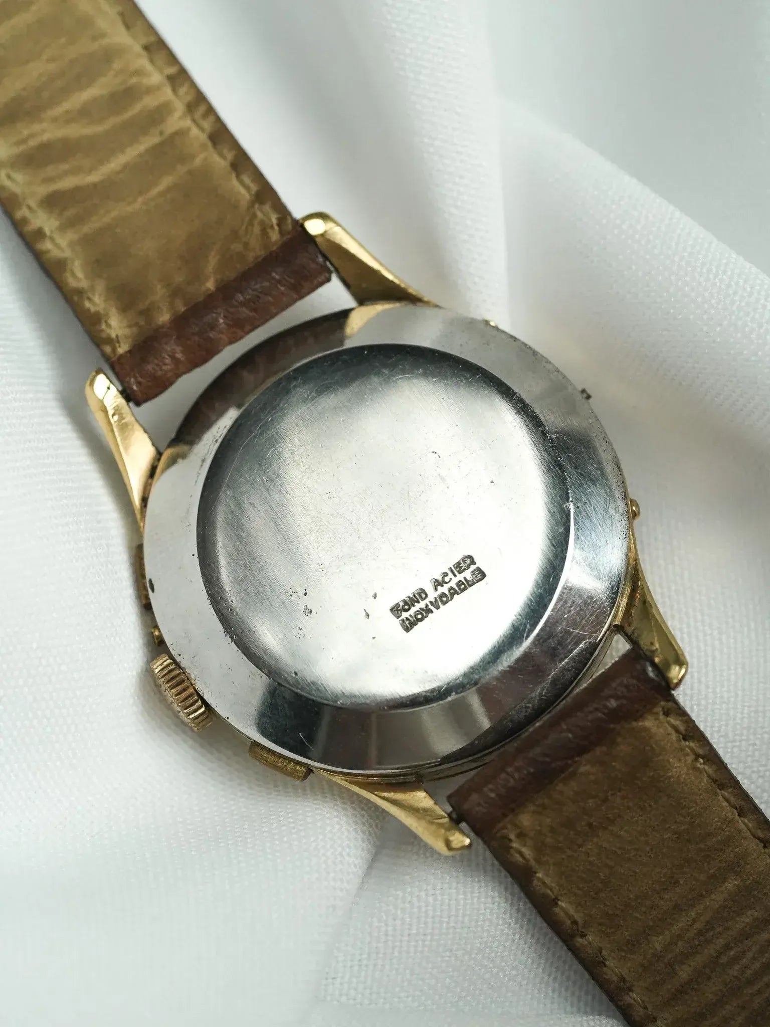Montre Dreffa Genève Chronographe Phases de Lune Vintage - Plaqué Or 37mm (Années 1950) - Atelier Victor