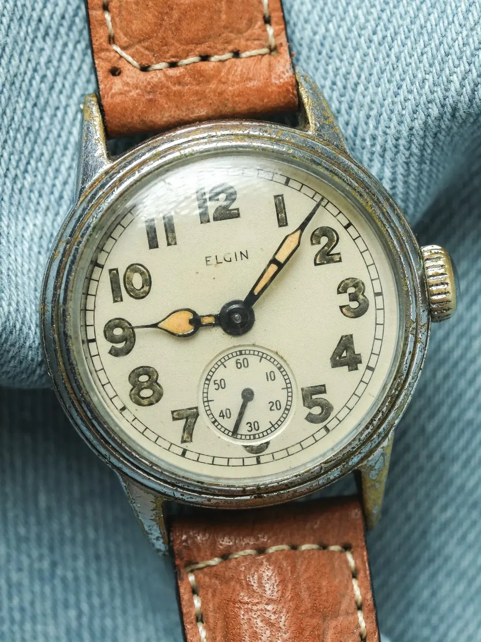 Vintage WWII Elgin Military Watch - Chrome Unisex