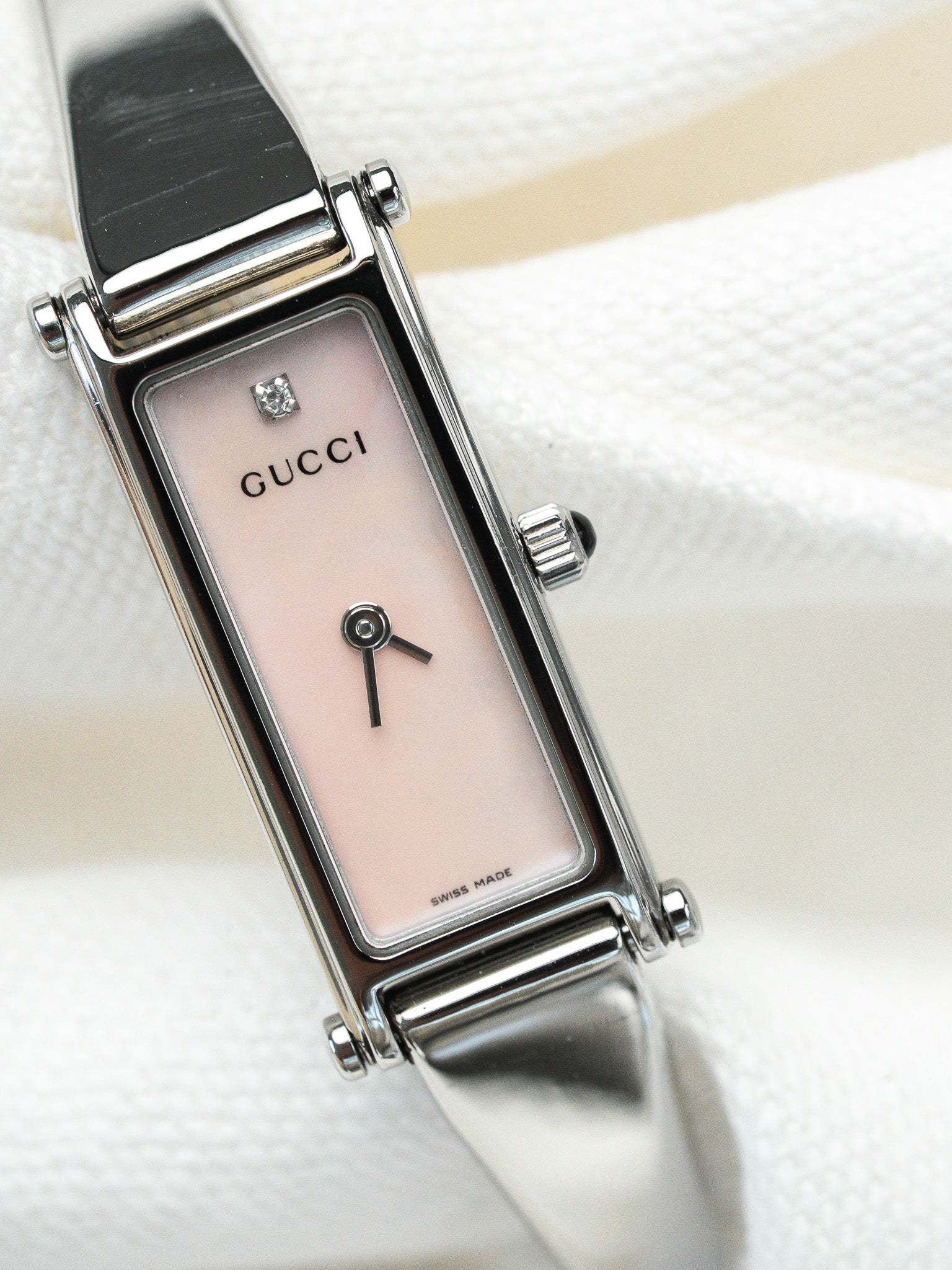 Gucci - Tank Stainless Steel Bangle Bracelet Light Pink Mother-of