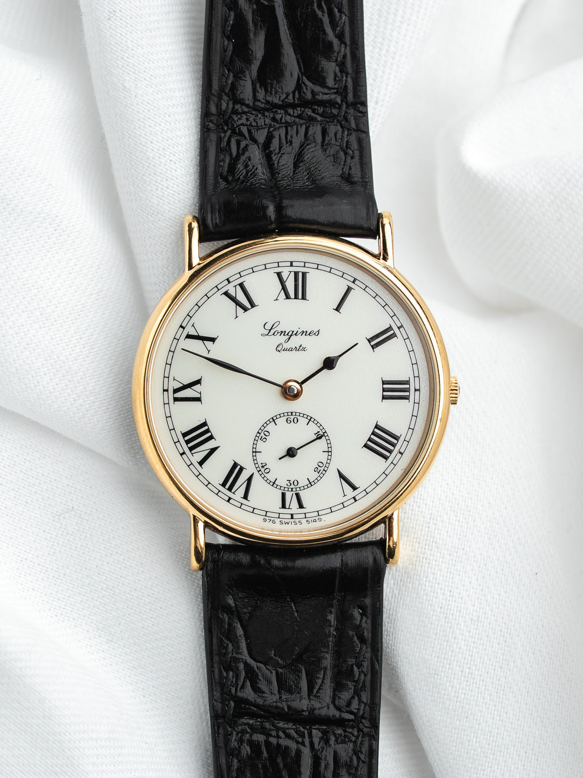 Quadrante avorio con numeri romani e piccoli secondi - Orologio Longines Charleston 5149 Vintage - Atelier Victor