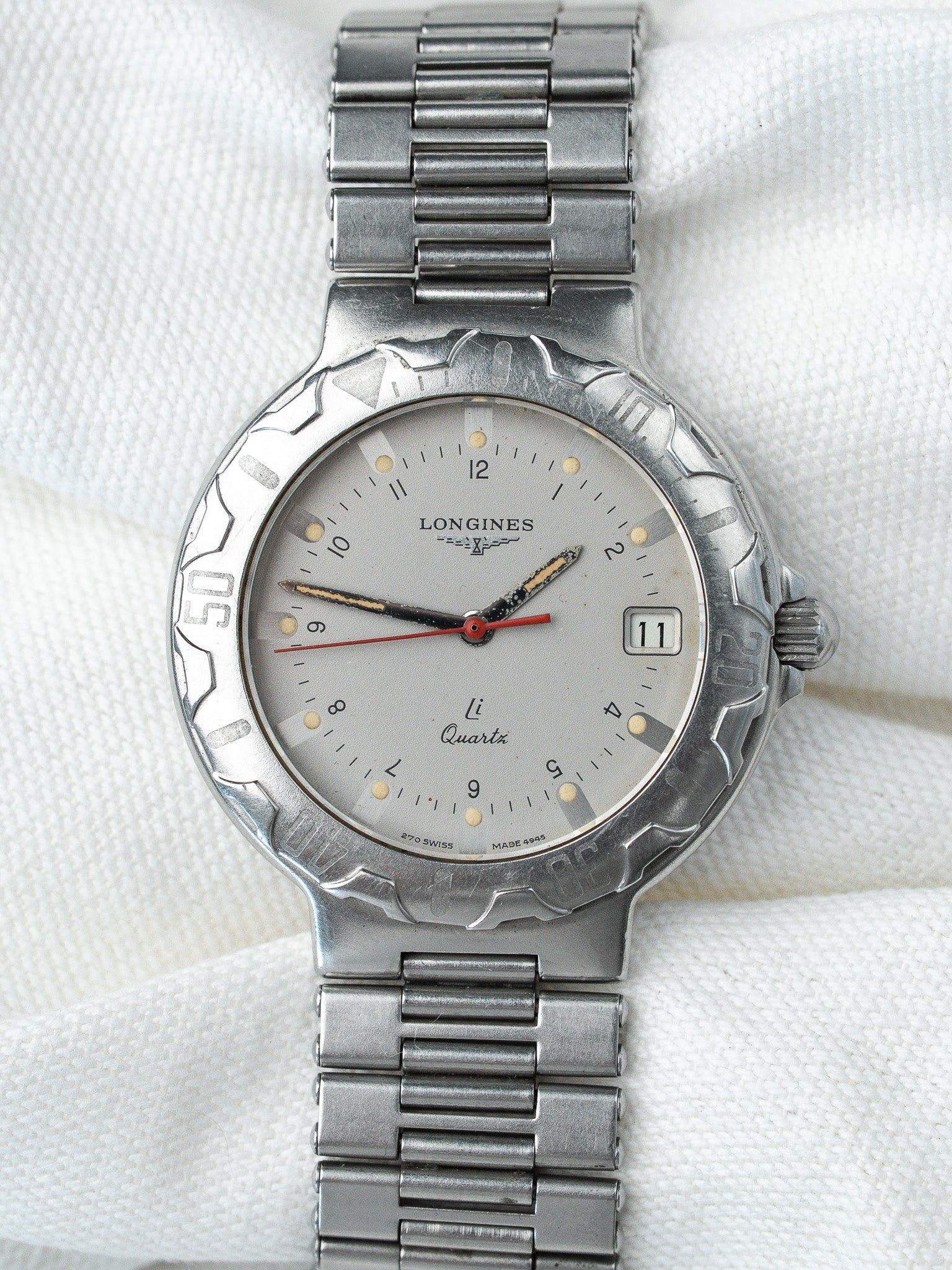 Montre Longines Conquest Vintage - Acier Li-Quartz Trotteuse Rouge (1980) - Atelier Victor