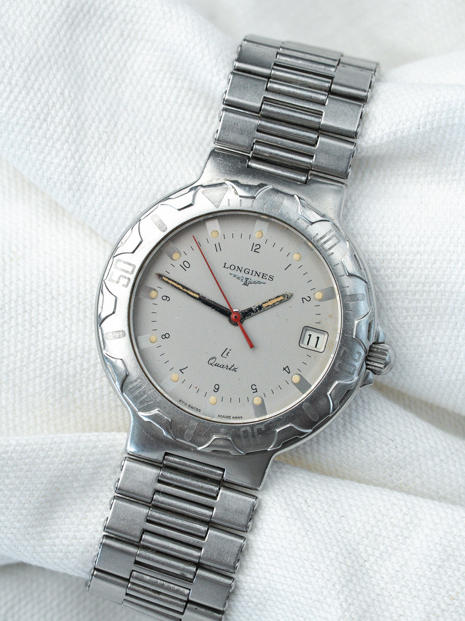 Montre Longines Conquest Vintage - Acier Li-Quartz Trotteuse Rouge (1980) - Atelier Victor