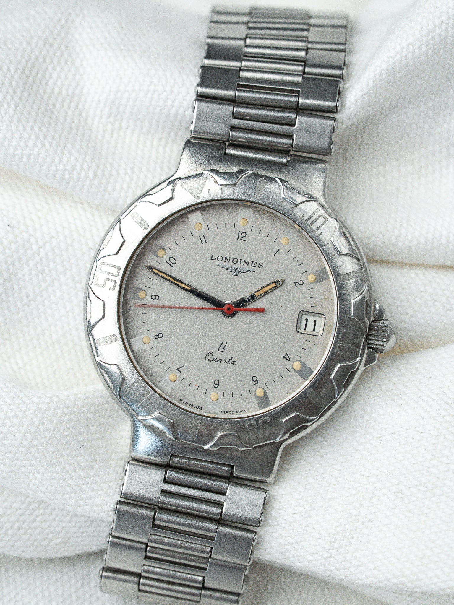 Montre Longines Conquest Vintage - Acier Li-Quartz Trotteuse Rouge (1980) - Atelier Victor