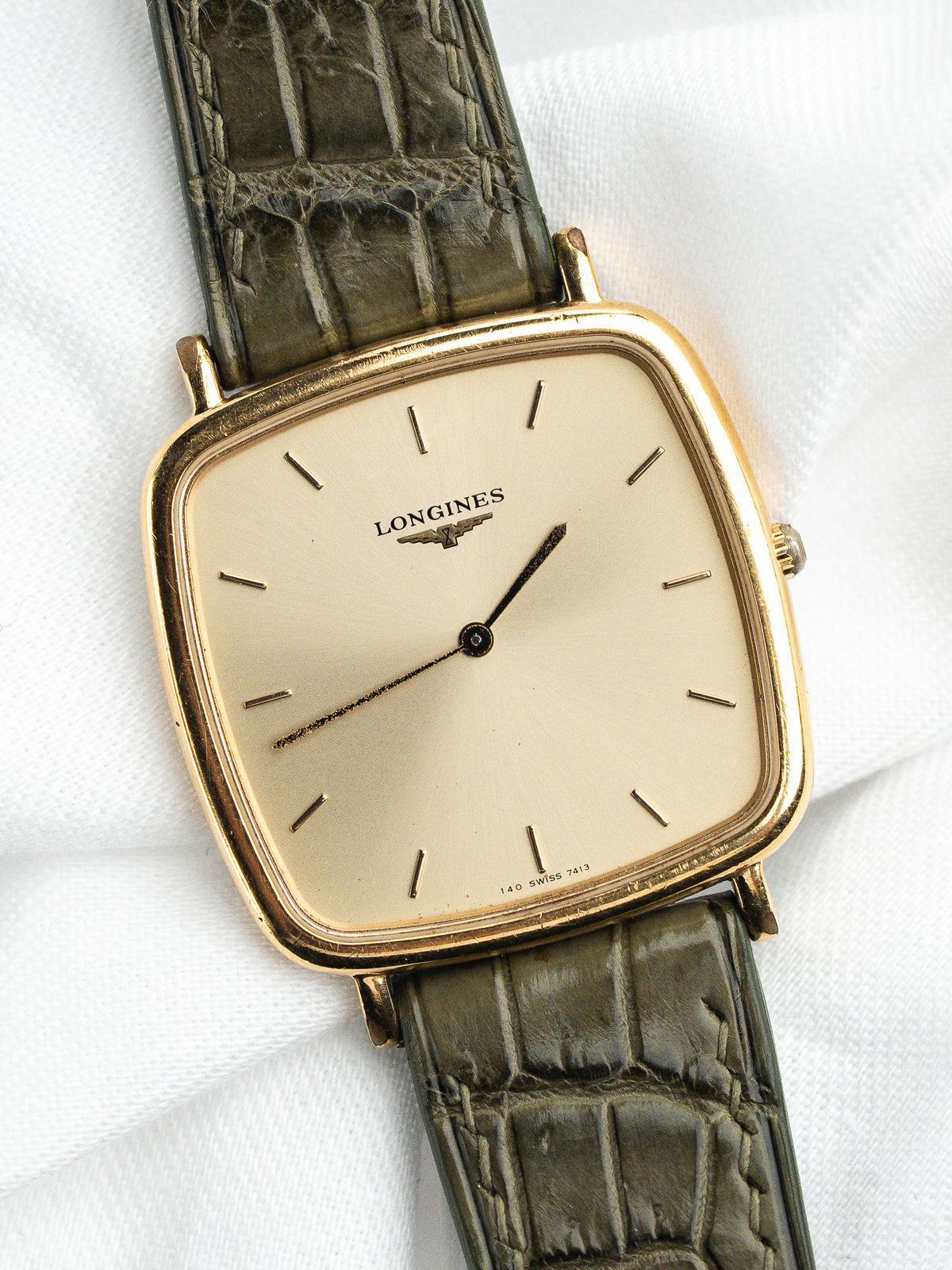 Cinturino in pelle e fibbia - Orologio Longines 7413 Vintage - Atelier Victor