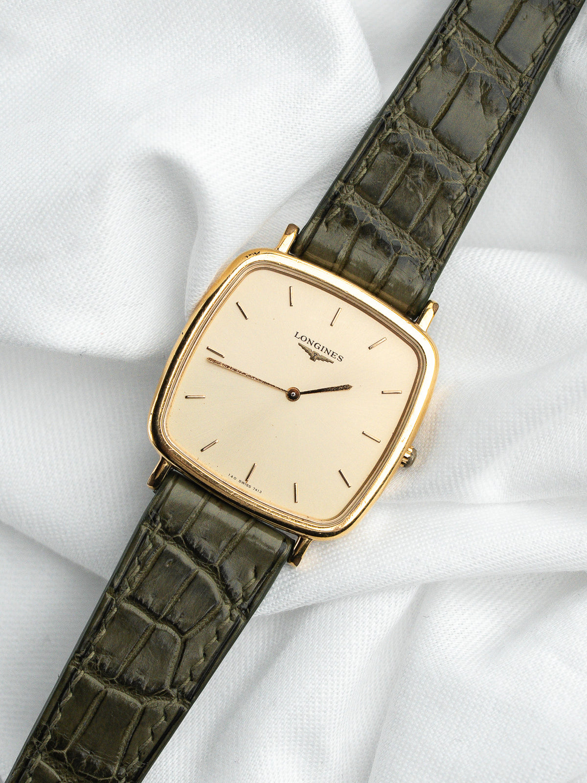 Dettaglio degli indici applicati e delle lancette - Orologio Longines 7413 Vintage - Atelier Victor