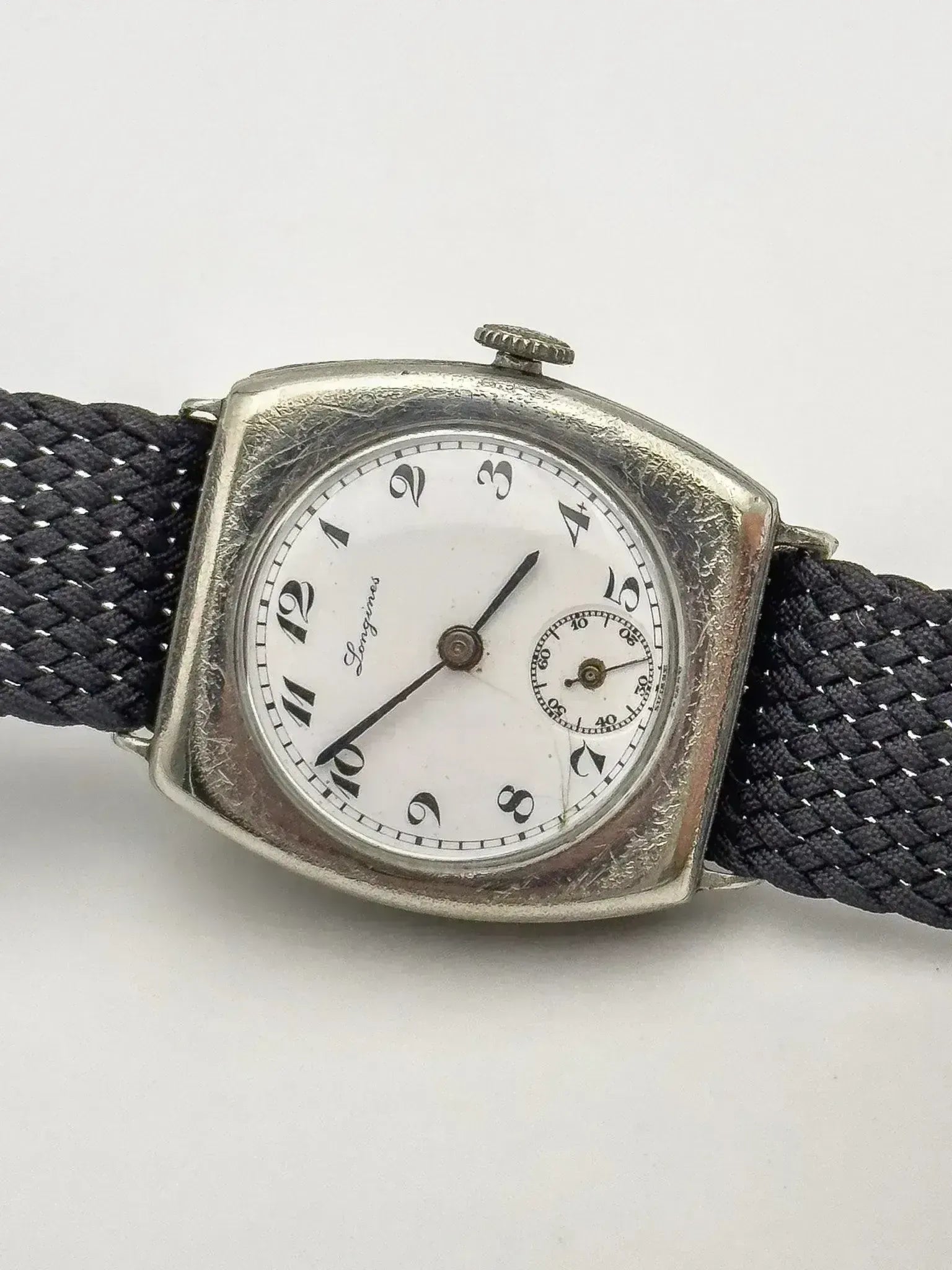 Montre Longines Militaire WW1 Vintage - Coussin Chrome (1913) - Atelier Victor