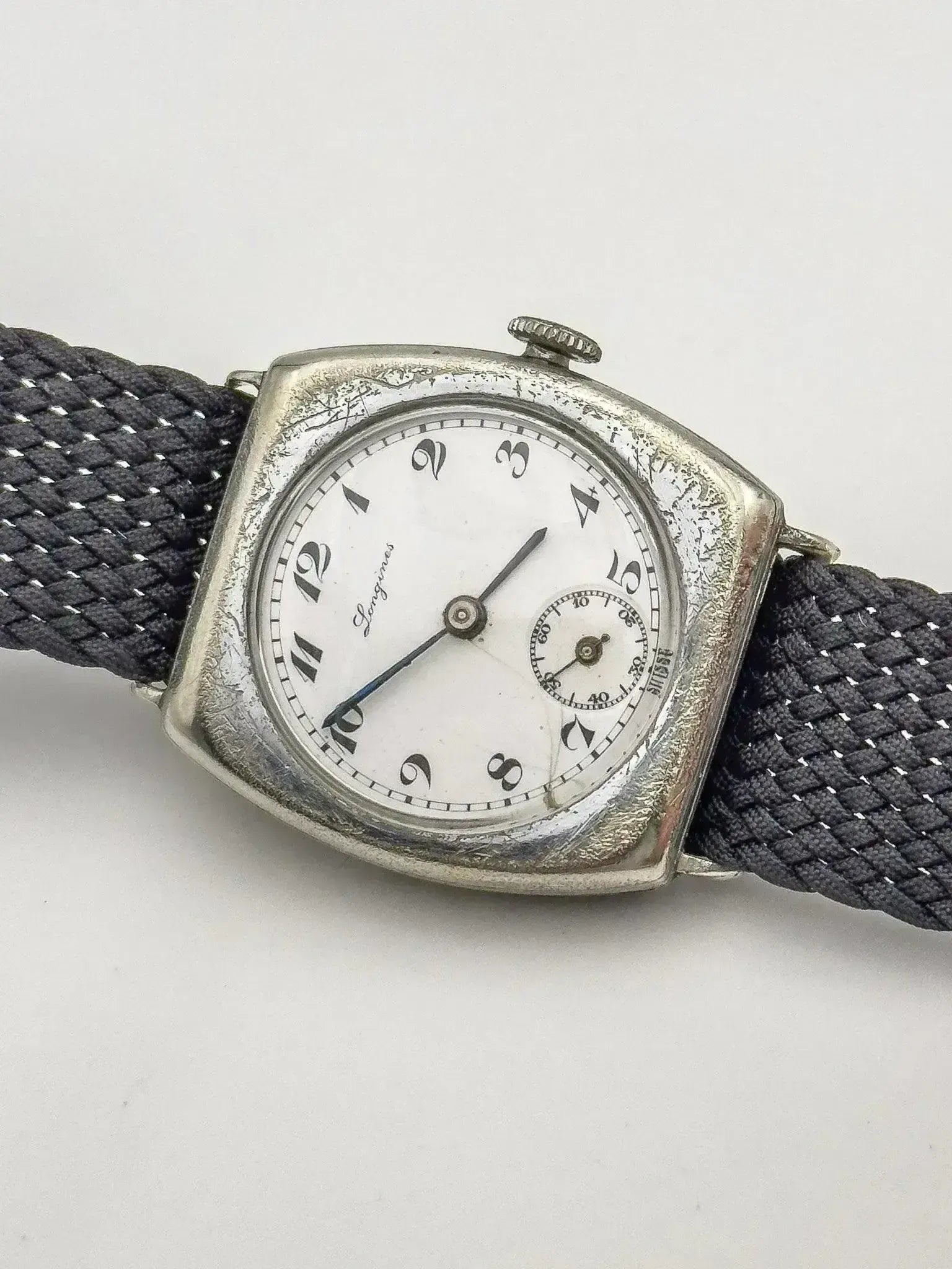 Montre Longines Militaire WW1 Vintage - Coussin Chrome (1913) - Atelier Victor
