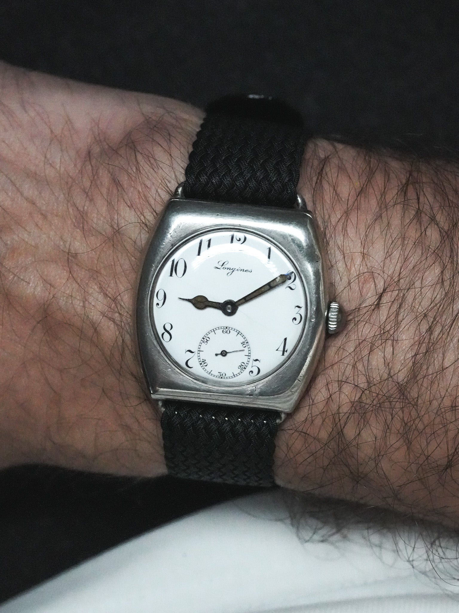 Montre Longines Vintage - Coussin Argent Émail Trench Watch WWI (1915) - Atelier Victor