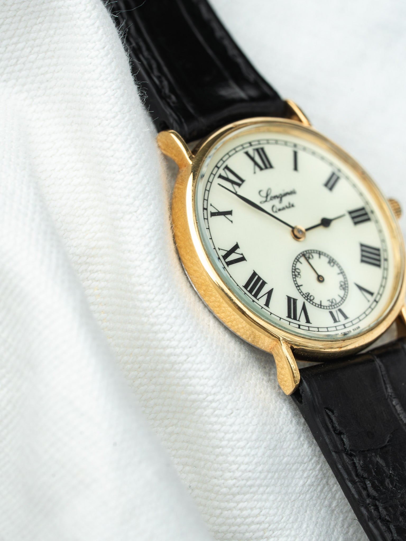 Montre Longines Vintage - Ronde Or Index Romain (Années 1980) - Atelier Victor