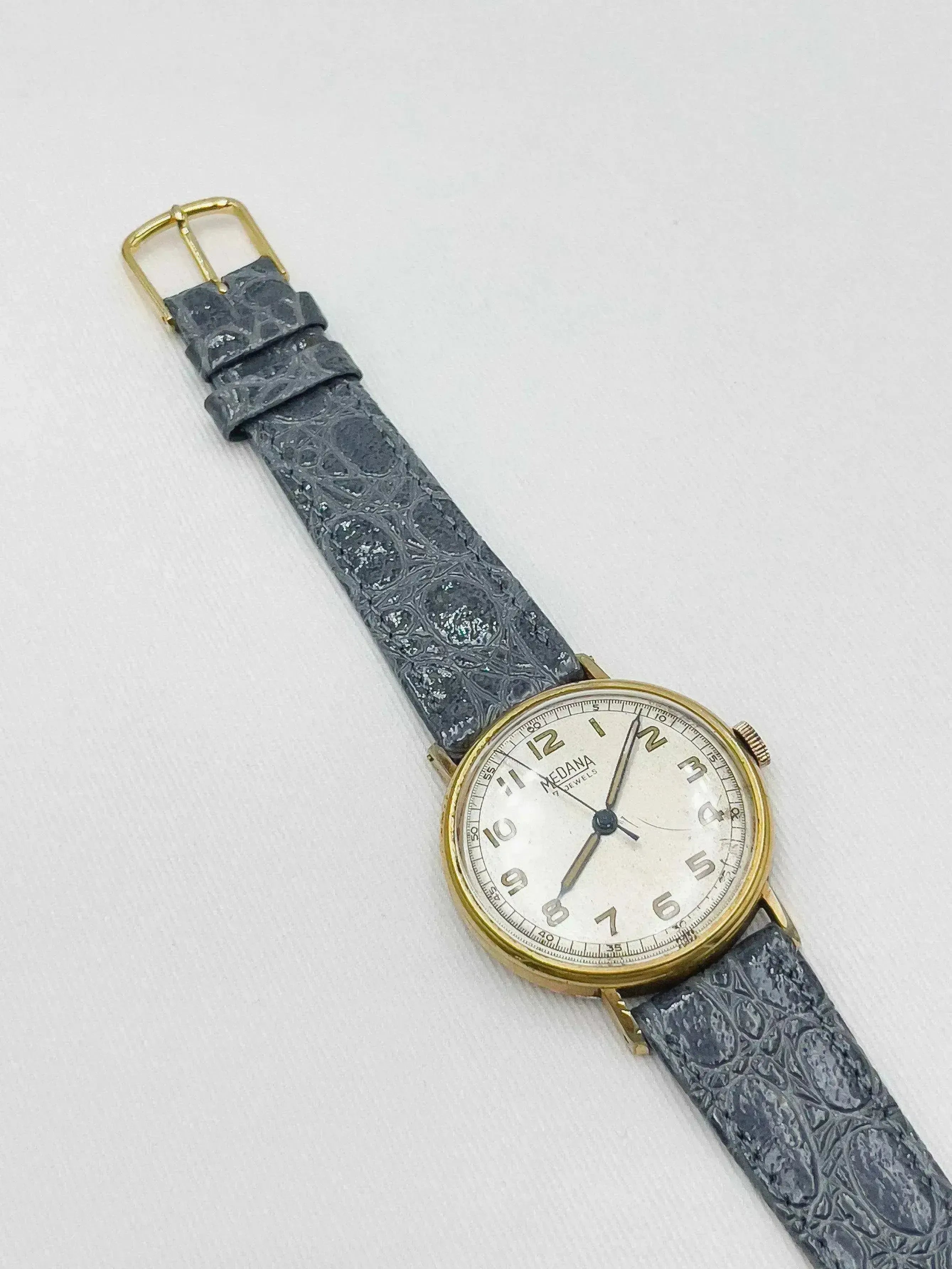 Montre Medana Vintage - militaire plaqué or (Année 1940) - Atelier Victor
