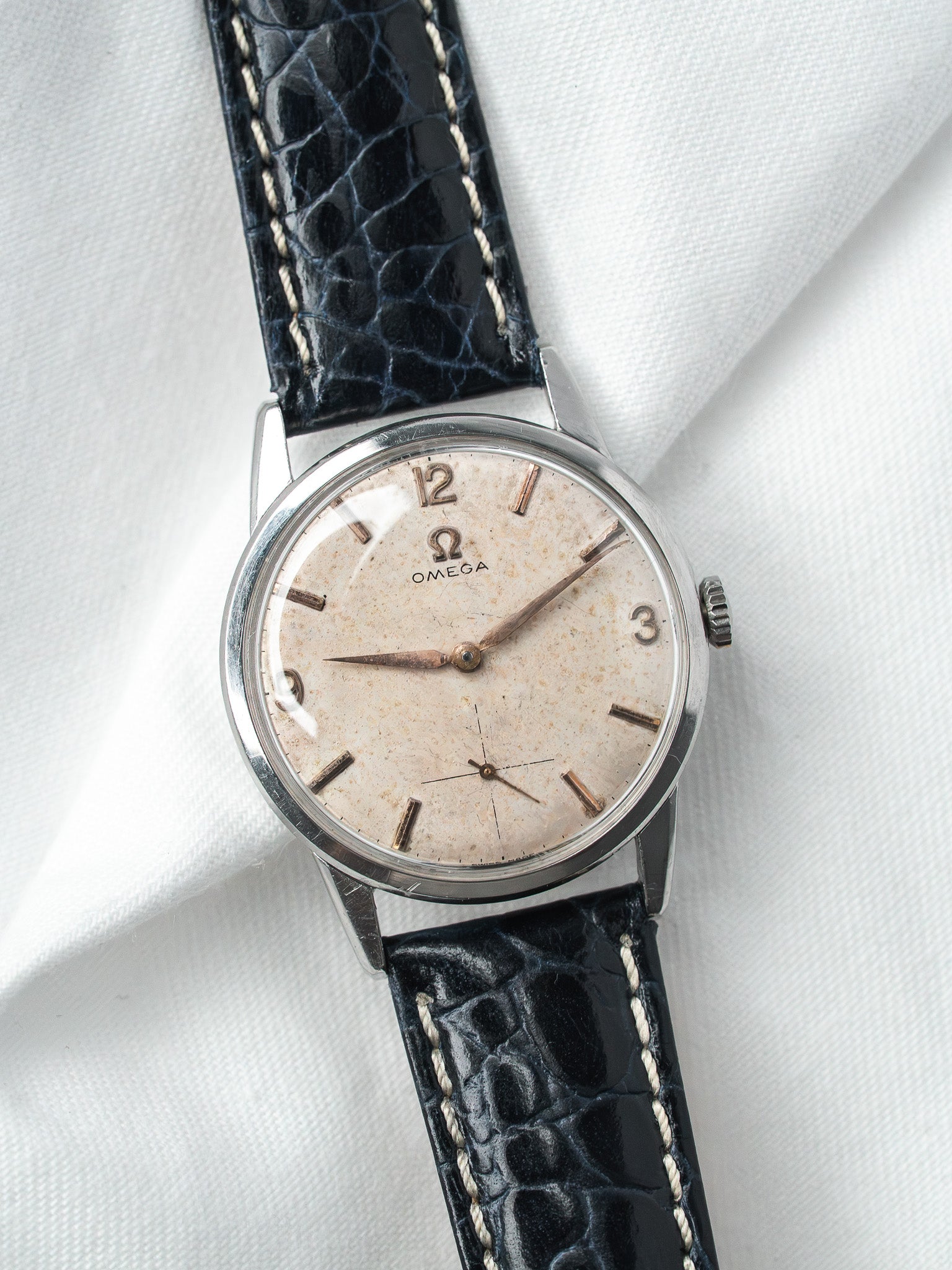 Montre Omega 14613 Acier Calibre 268 Manuel — Cadran Patiné (1959)