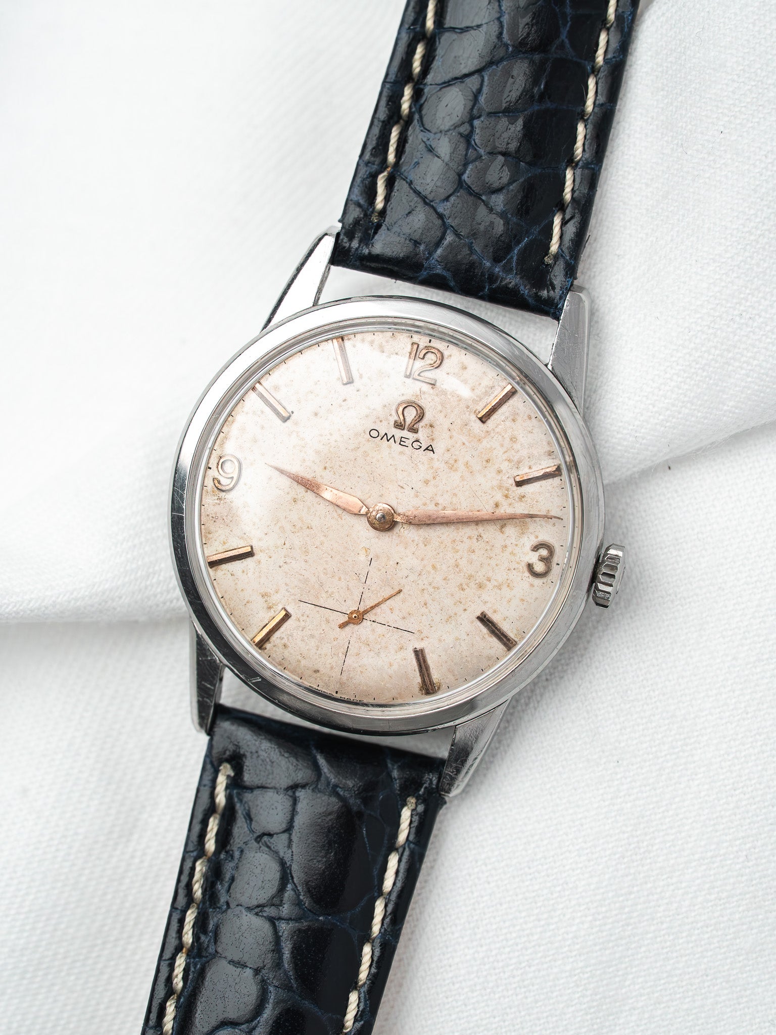 Montre Omega 14613 Acier Calibre 268 Manuel — Cadran Patiné (1959)