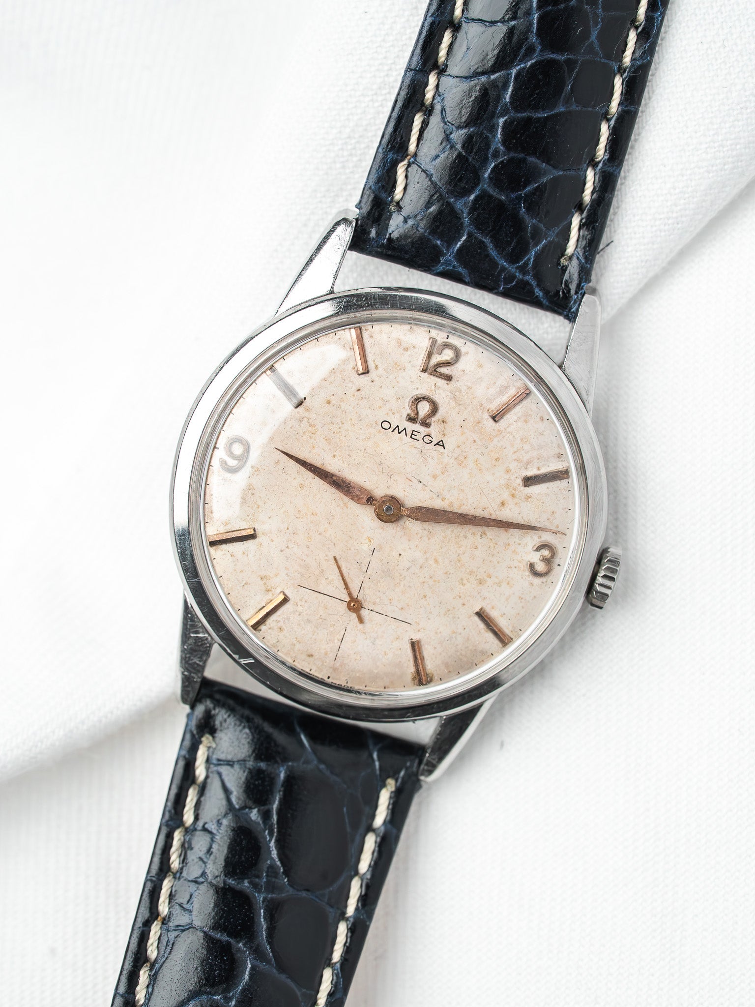 Montre Omega 14613 Acier Calibre 268 Manuel — Cadran Patiné (1959)