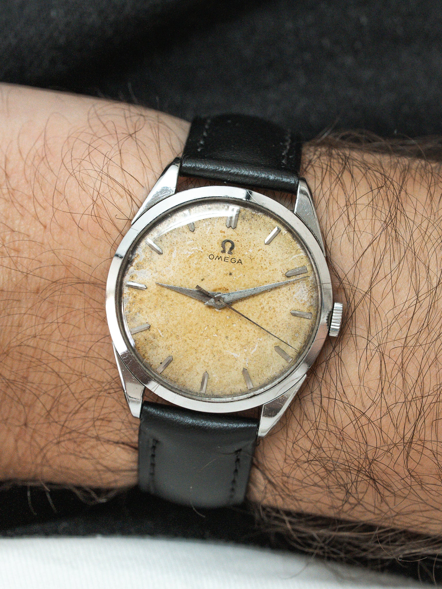 Montre Omega 2910-5 Vintage - 34mm Acier Patine (1958) - Atelier Victor
