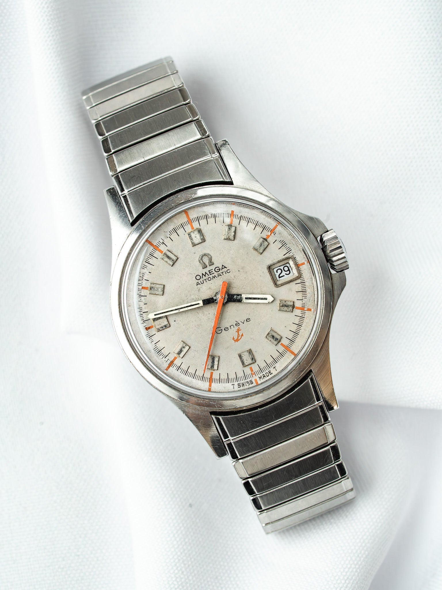 時計 OMEGA Geneve Omega Genève Admiralty 166.038 Vintage - 35mm Stainless Steel