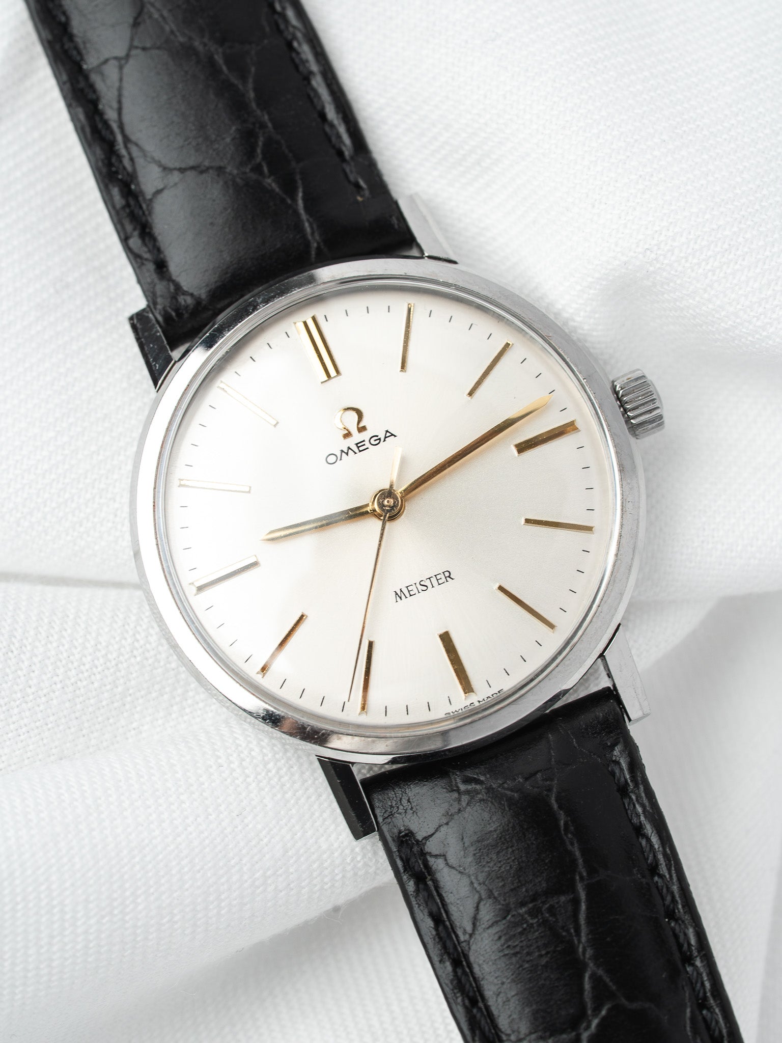 Montre Omega Meister Acier — Cadran Argenté Soleillé (1964)