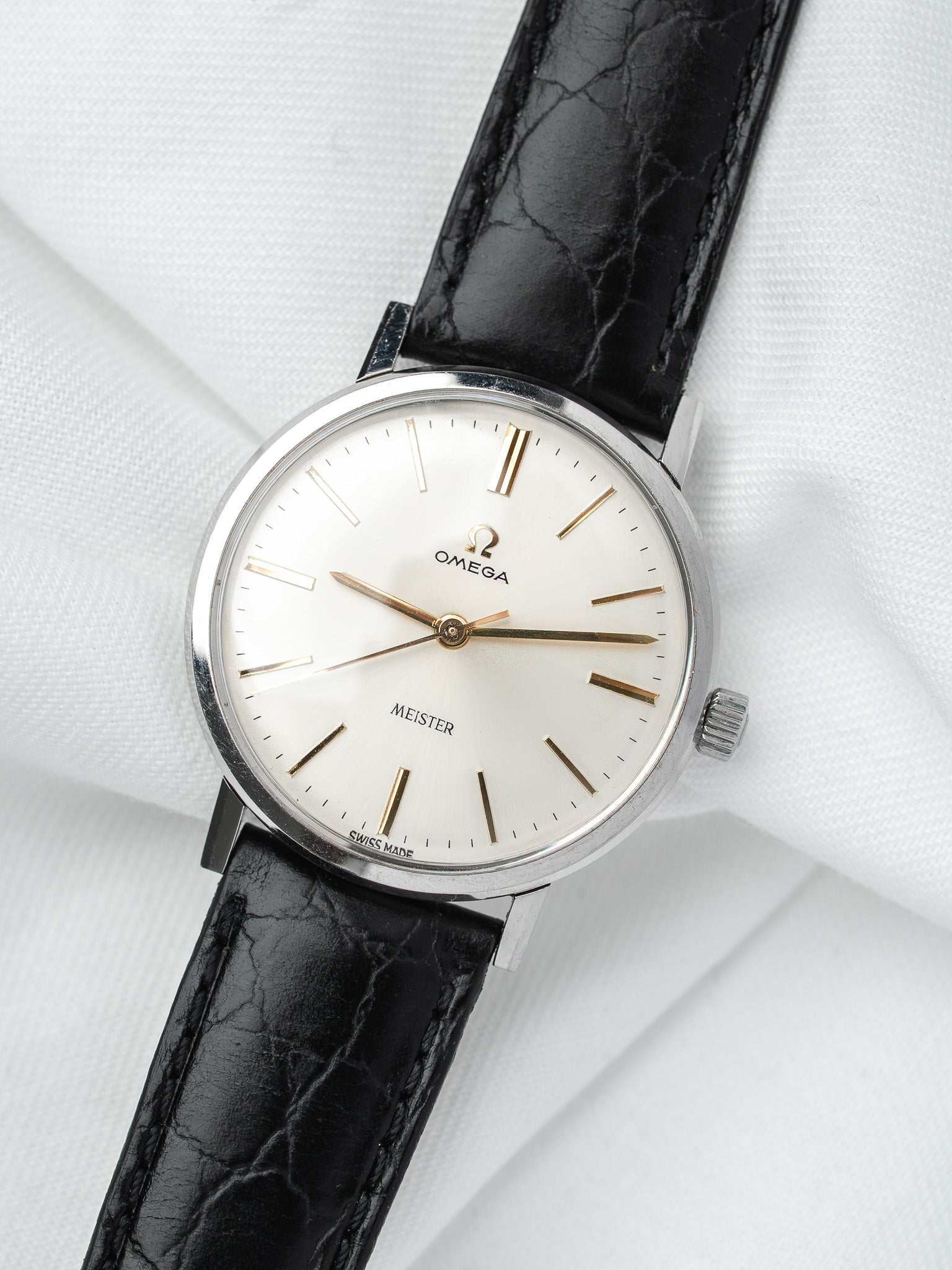Montre Omega Meister Acier — Cadran Argenté Soleillé (1964)