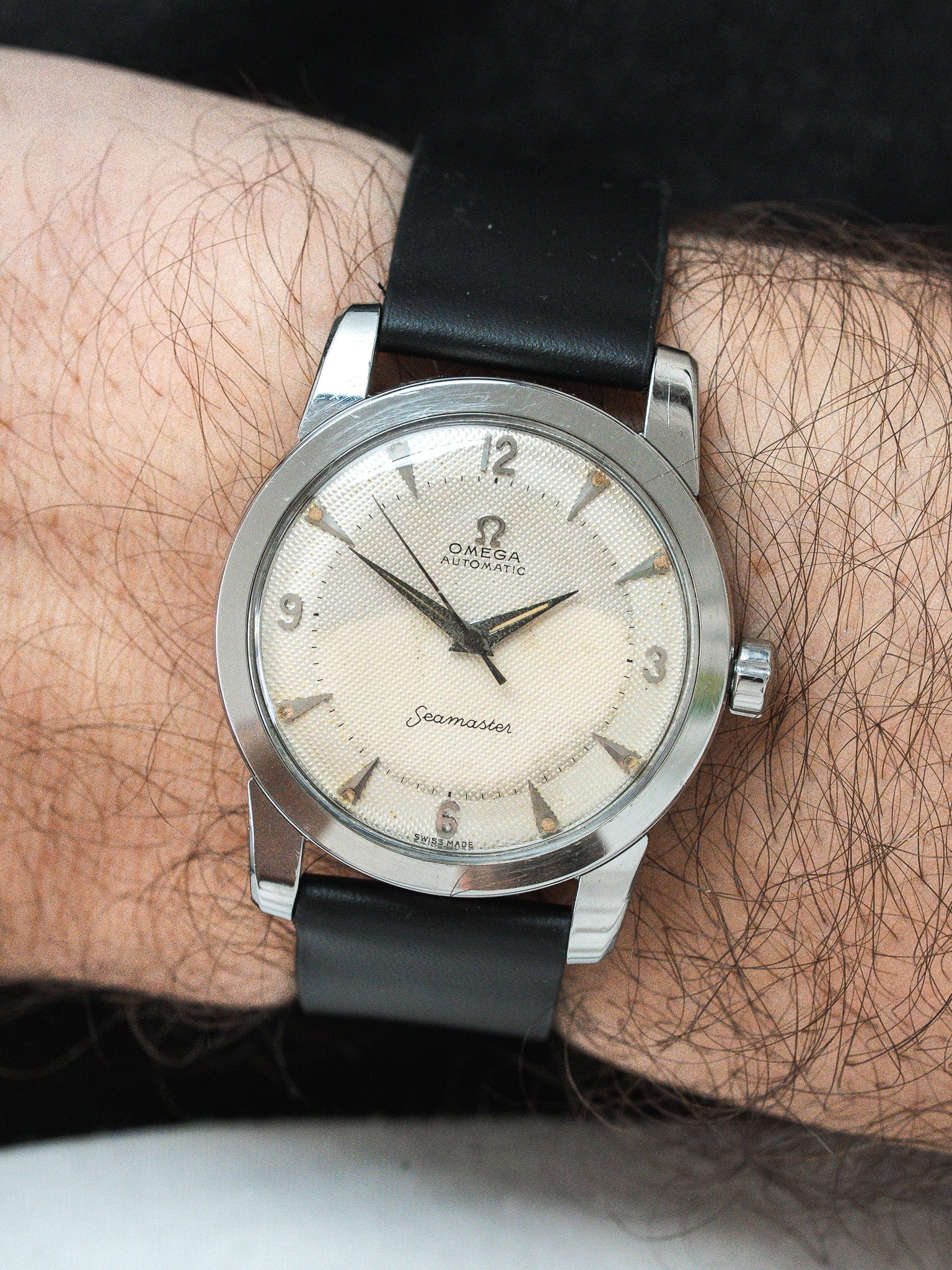 Montre Omega Seamaster 2577-6 SC Vintage - 34mm Acier Patine (1952) - Atelier Victor