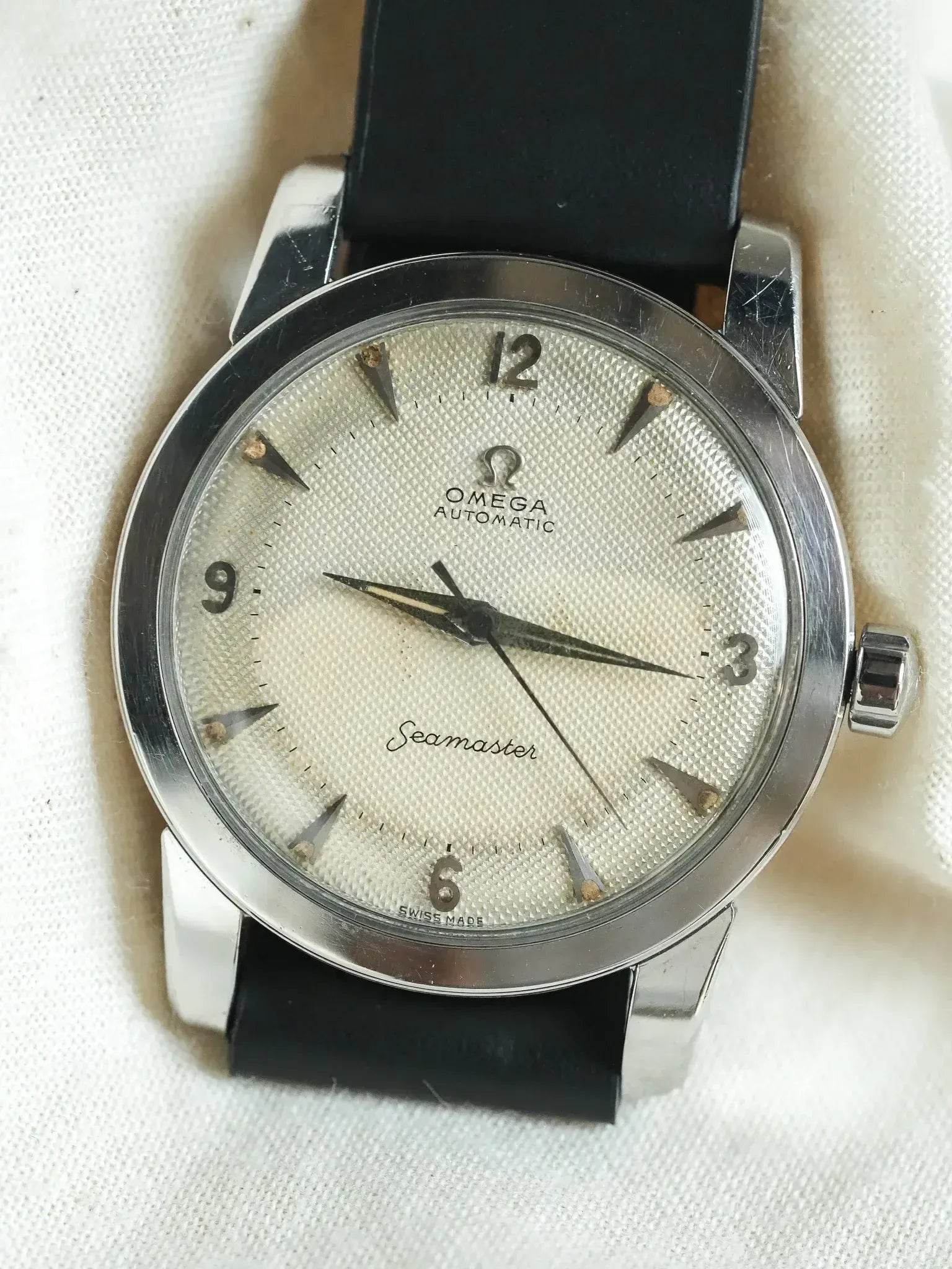 Montre Omega Seamaster 2577-6 SC Vintage - 34mm Acier Patine (1952) - Atelier Victor