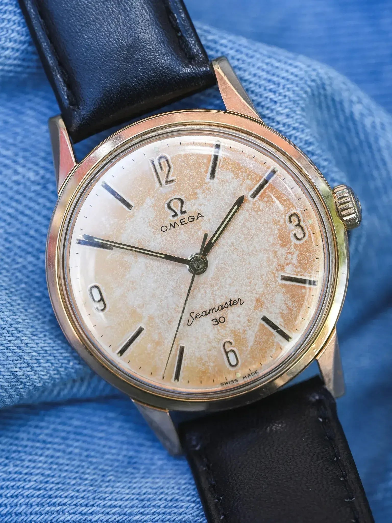 Montre Omega Seamaster 30 Vintage 135.003-62-SC - 34,5mm Tropical Plaqué Or (1962) - Atelier Victor