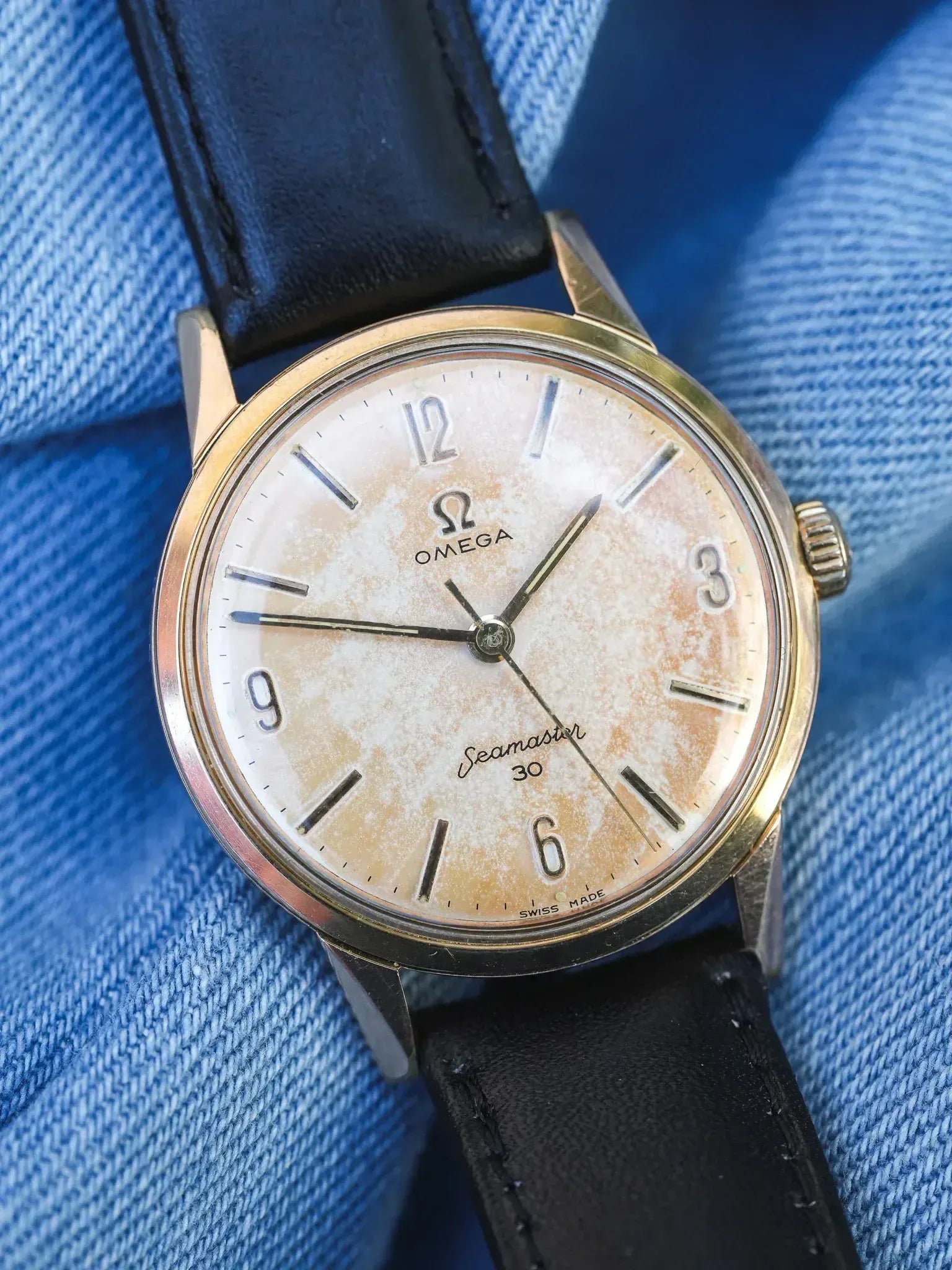 Montre Omega Seamaster 30 Vintage 135.003-62-SC - 34,5mm Tropical Plaqué Or (1962) - Atelier Victor