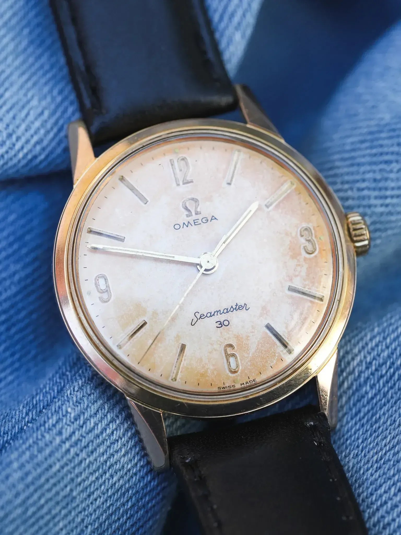 Montre Omega Seamaster 30 Vintage 135.003-62-SC - 34,5mm Tropical Plaqué Or (1962) - Atelier Victor