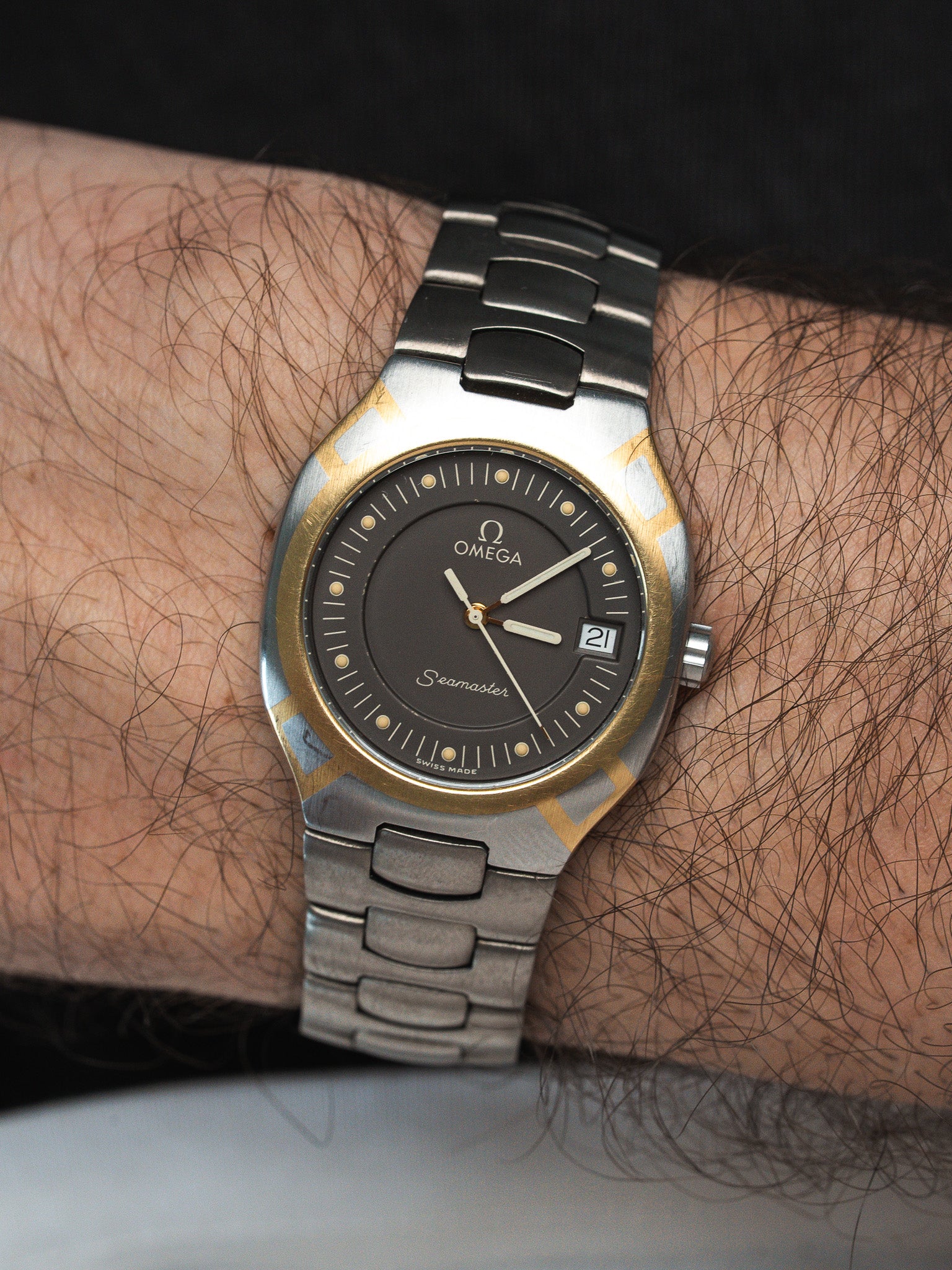 Vintage Omega Watch Seamaster Polaris Titanium & 18k Gold 396.1022