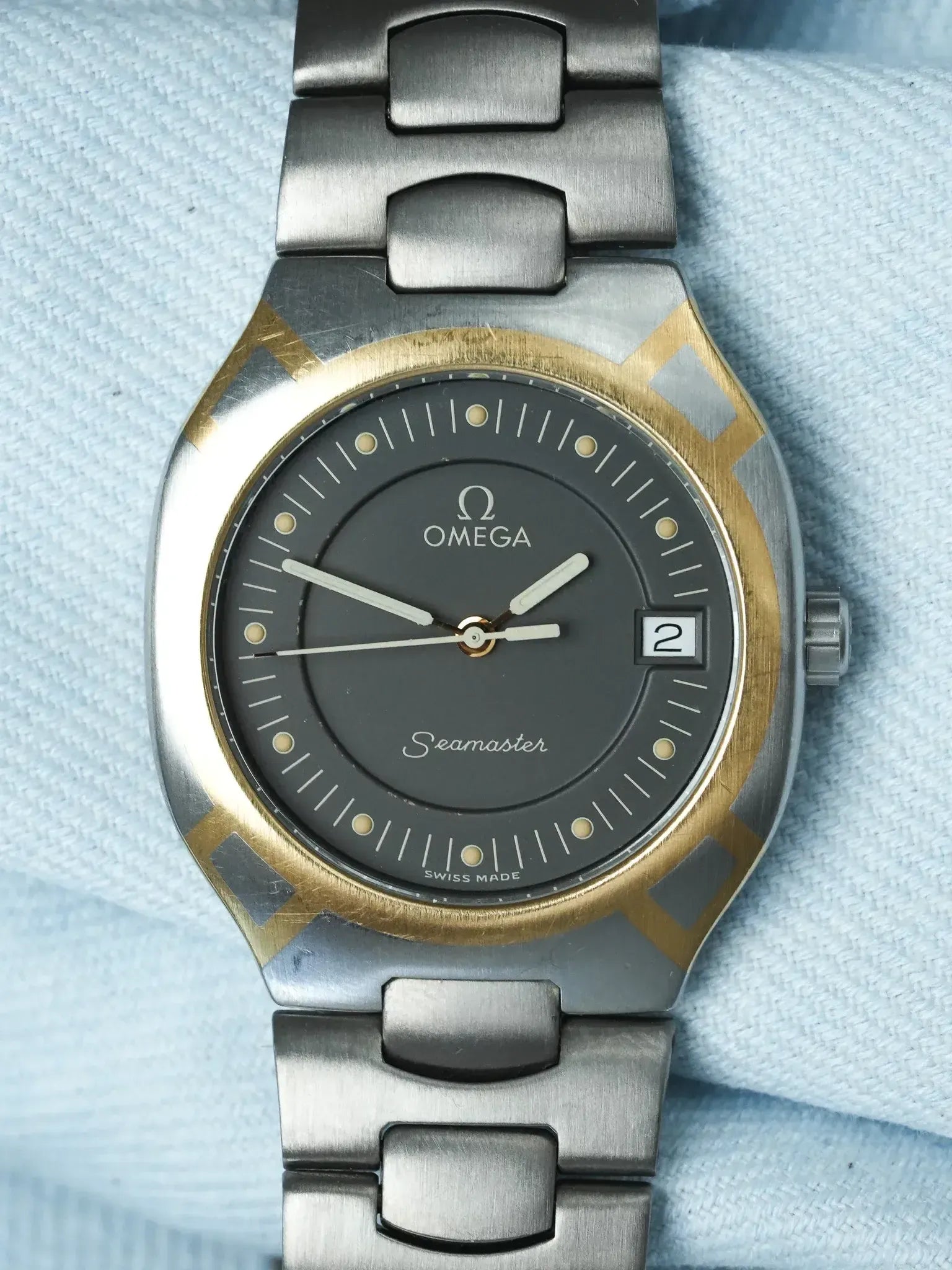 Vintage Omega Watch Seamaster Polaris Titanium & 18k Gold 396.1022