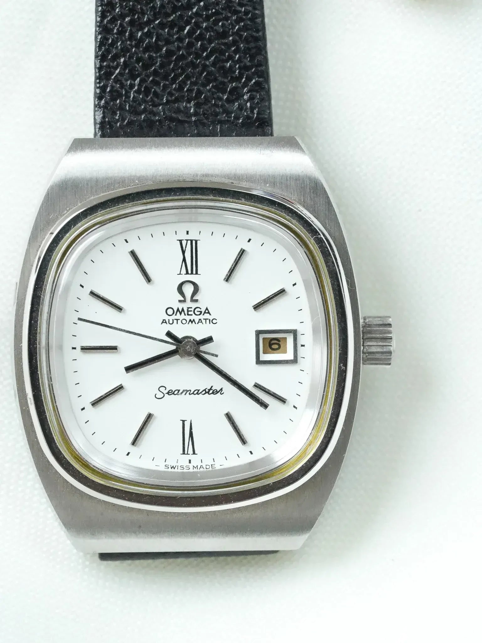 Montre Omega Seamaster Vintage - réf.566.0085 Mini TV blanc automatique - neuve de stock - 1970 - Atelier Victor