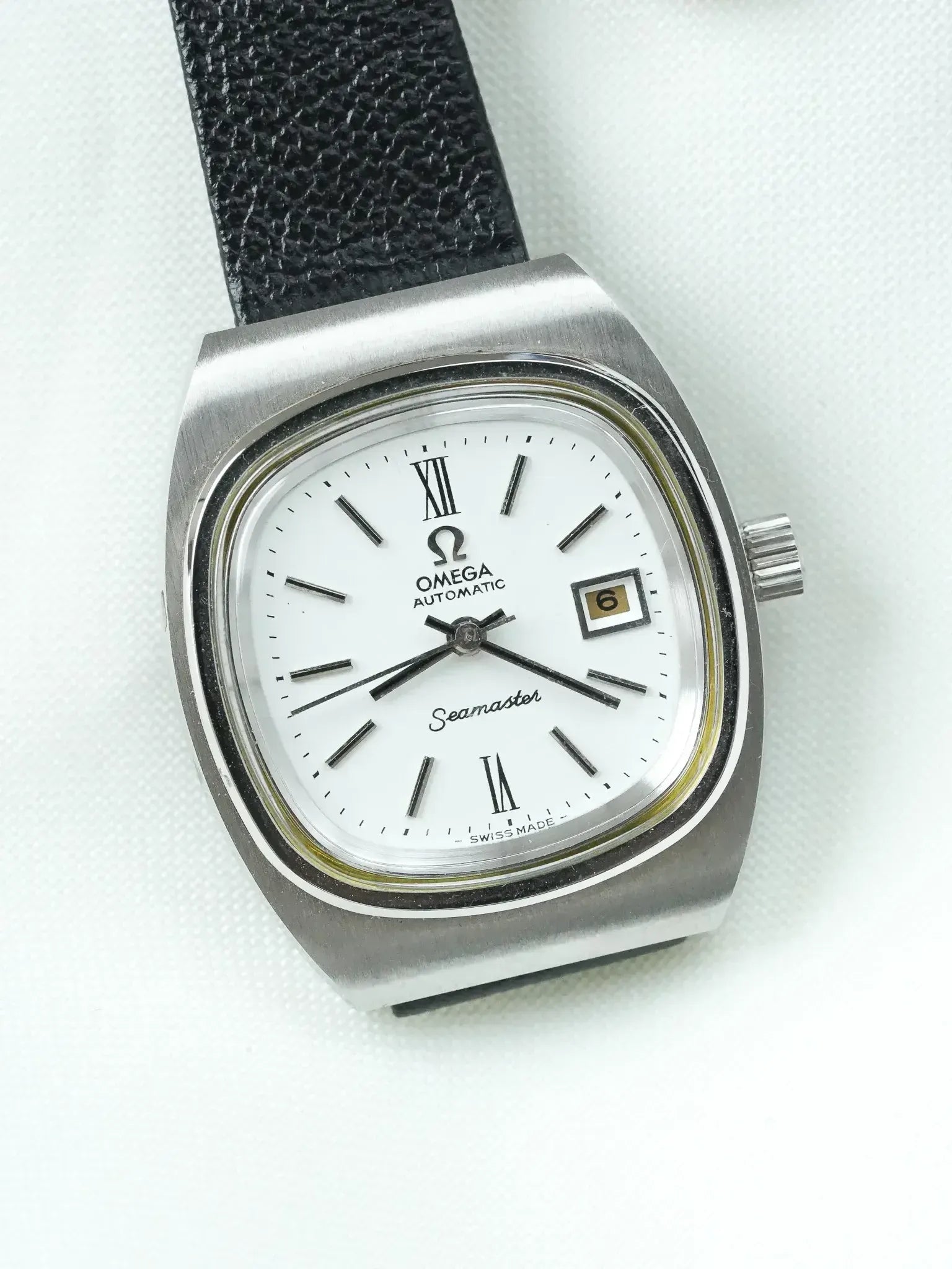 Montre Omega Seamaster Vintage - réf.566.0085 Mini TV blanc automatique - neuve de stock - 1970 - Atelier Victor