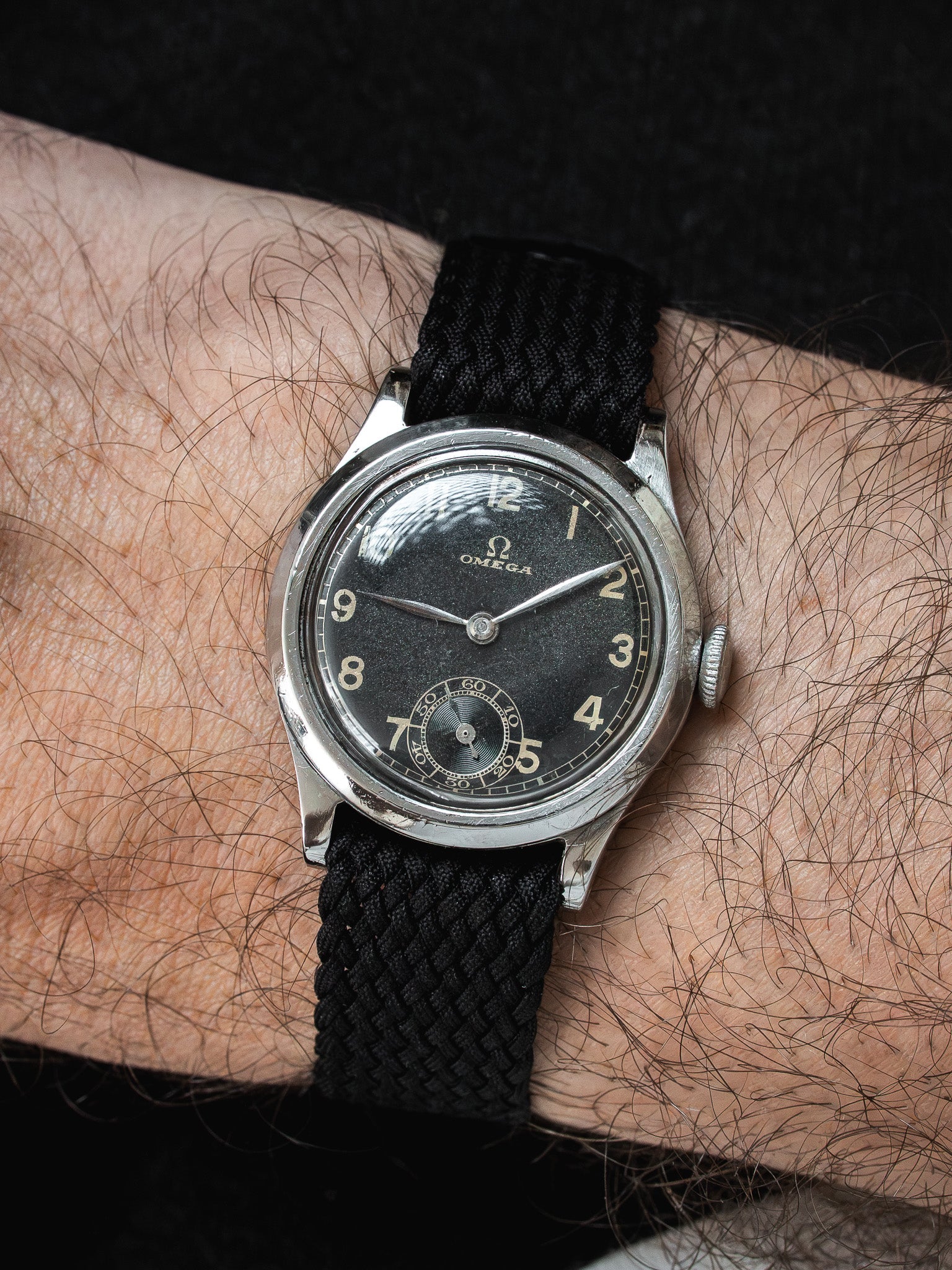 Vintage Omega Watch - 30mm Military Steel Case Gilt (1935