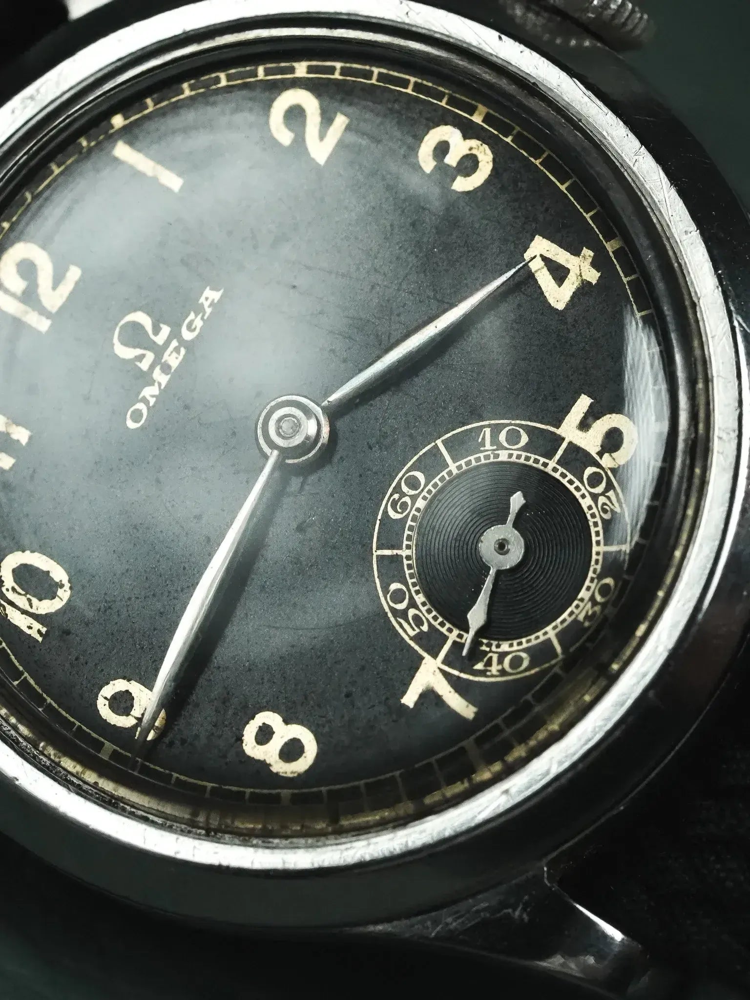 Vintage Omega Watch - 30mm Military Steel Case Gilt (1935
