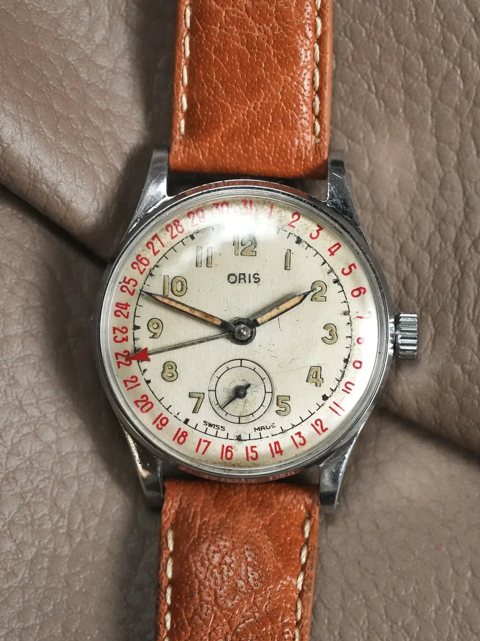 Montre Oris Pointer Date Vintage - Acier 30,5mm (Années 1950) - Atelier Victor