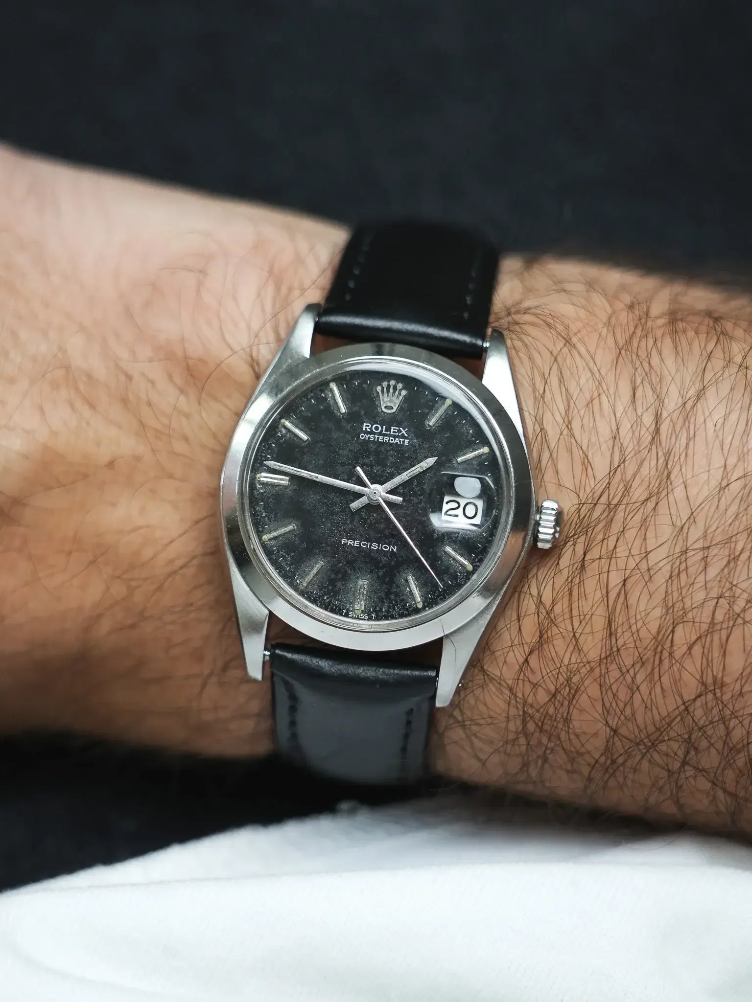 劳力士Oysterdate Precision 6694腕表（Vintage 1966）– 黑色仿古表盘与不锈钢 